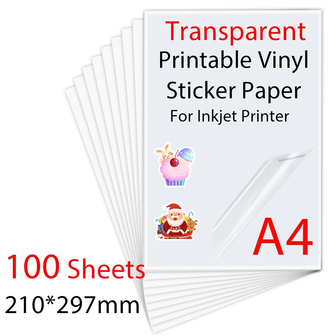 10 30 50 100Sheets A4 Transparent Printable Vinyl Sticker Paper Waterproof Self Adhesive Paper For For Inkjet Printer DIY Label AliExpress 21