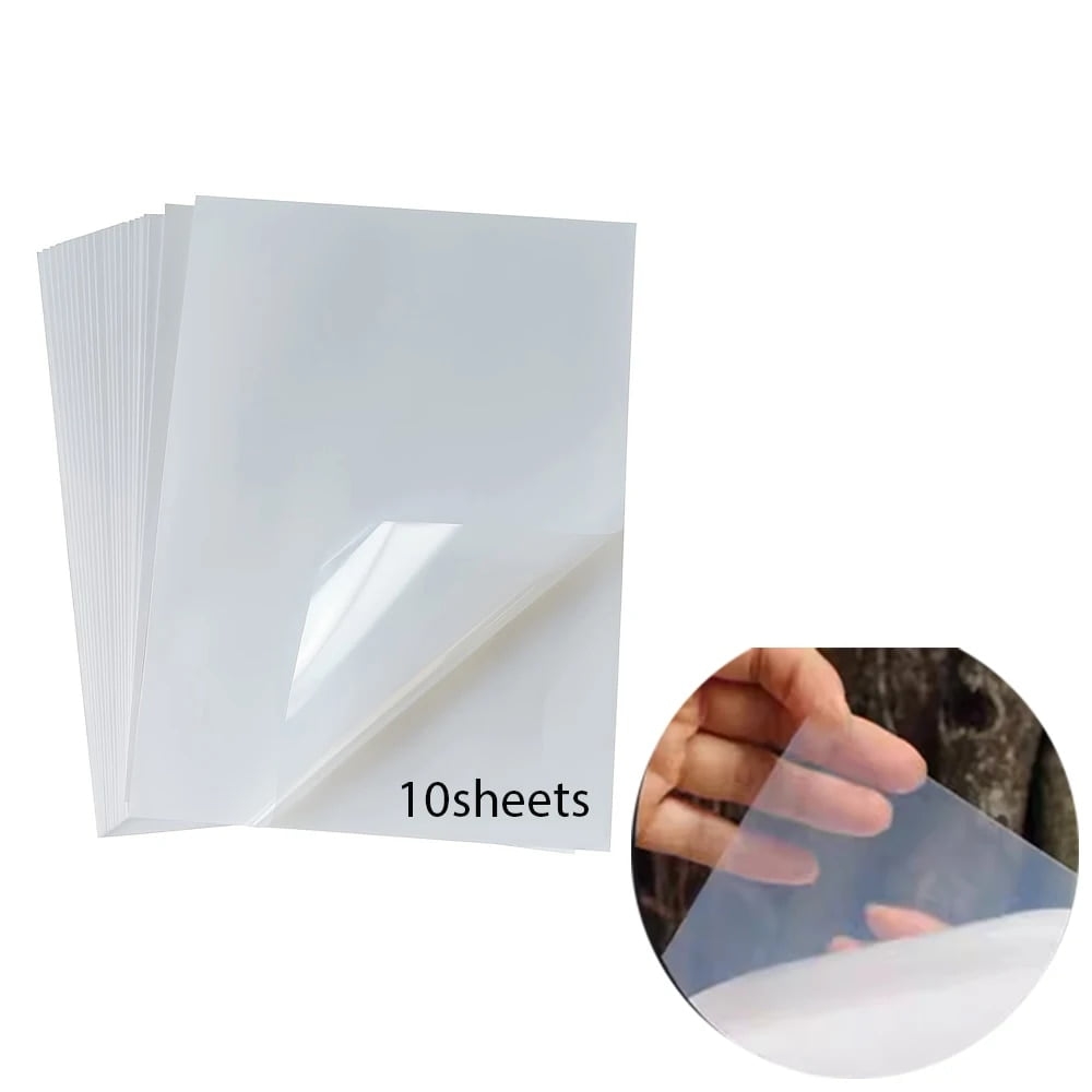 10 Sheets 100 Transparent Vinyl Sticker Paper Matte A4 Label Sticker For Inkjet Printer Waterproof Glossy Gold Adhesive Paper Frosted Transparent Walmart