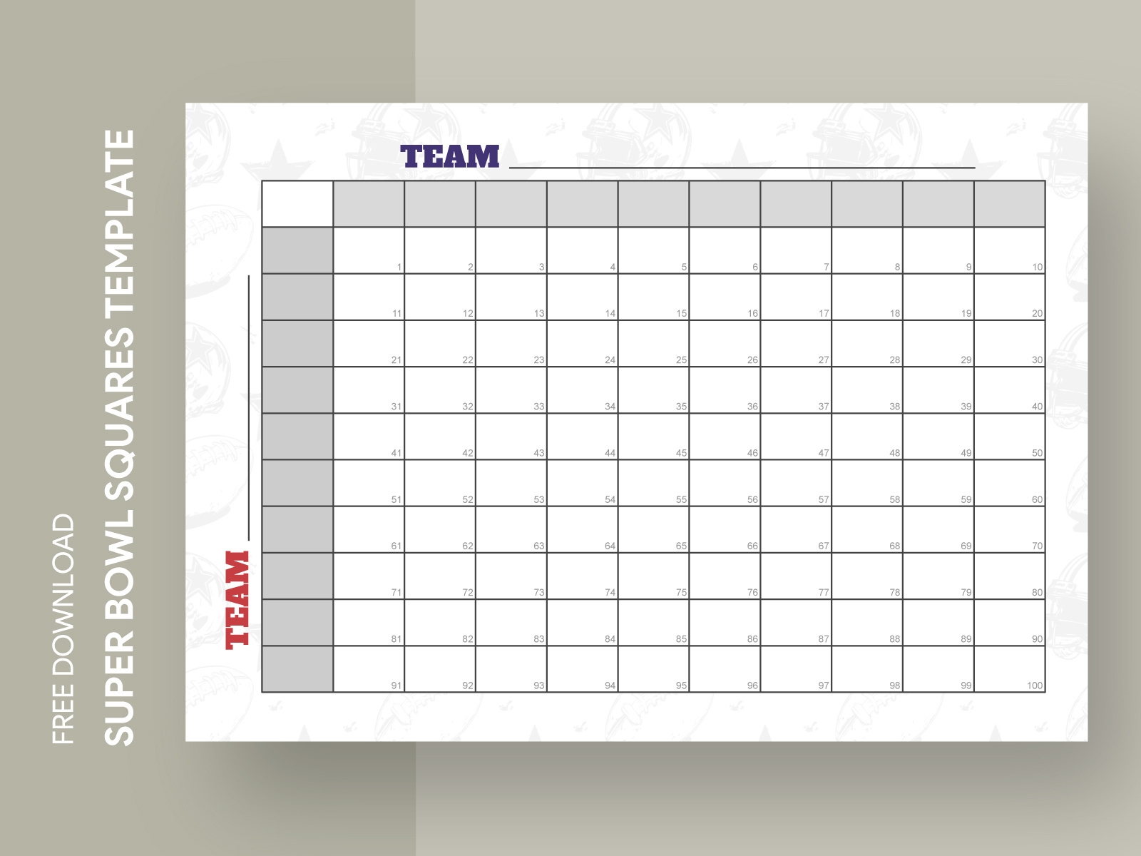 100 Square Grid For The Big Game By Gdoc On Dribbble