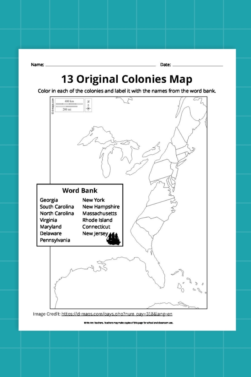 13 Original Colonies Map Bundle Free Printable Worksheets 13 Original Colonies Map Bundle Free Printable Worksheets