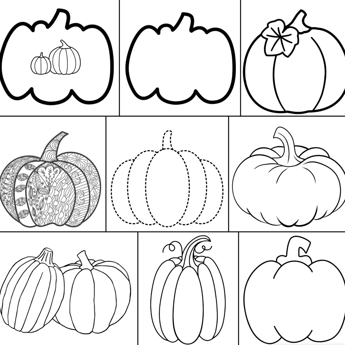 printable pumpkin coloring sheets