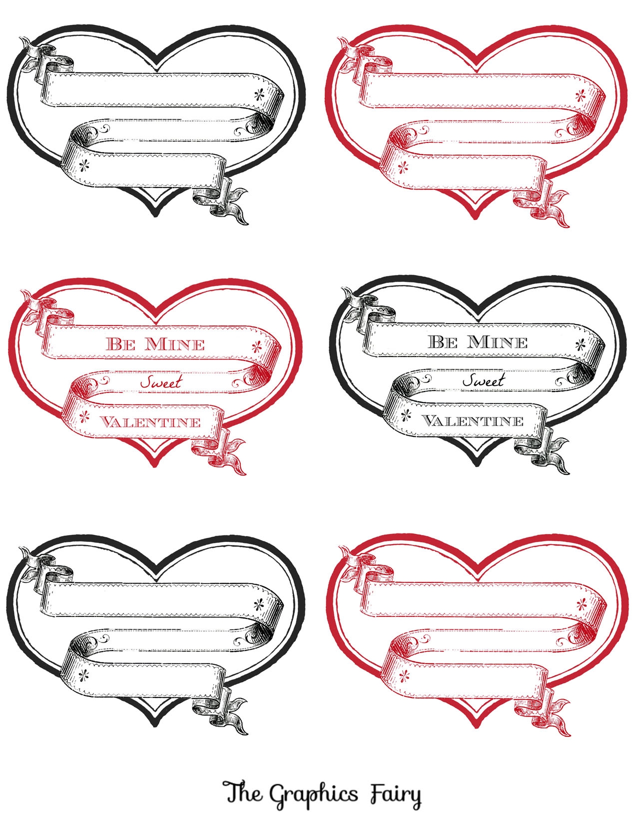 14 Printable Valentine Heart Images The Graphics Fairy