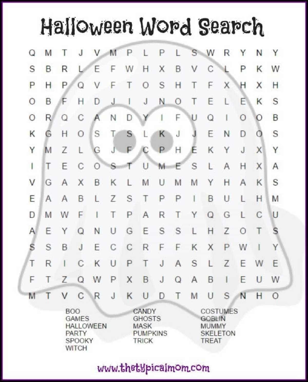 free printable halloween word puzzles