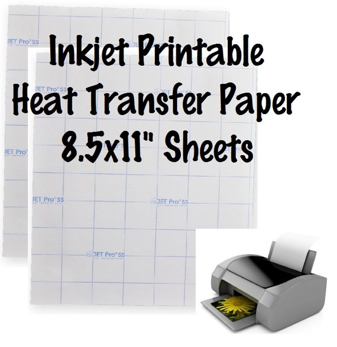 2 Sheets Jet opaque Inkjet Transfer Paper Printable Heat Transfer Vinyl Printable HTV 8 5x11 Sheets For Dark Fabric Etsy