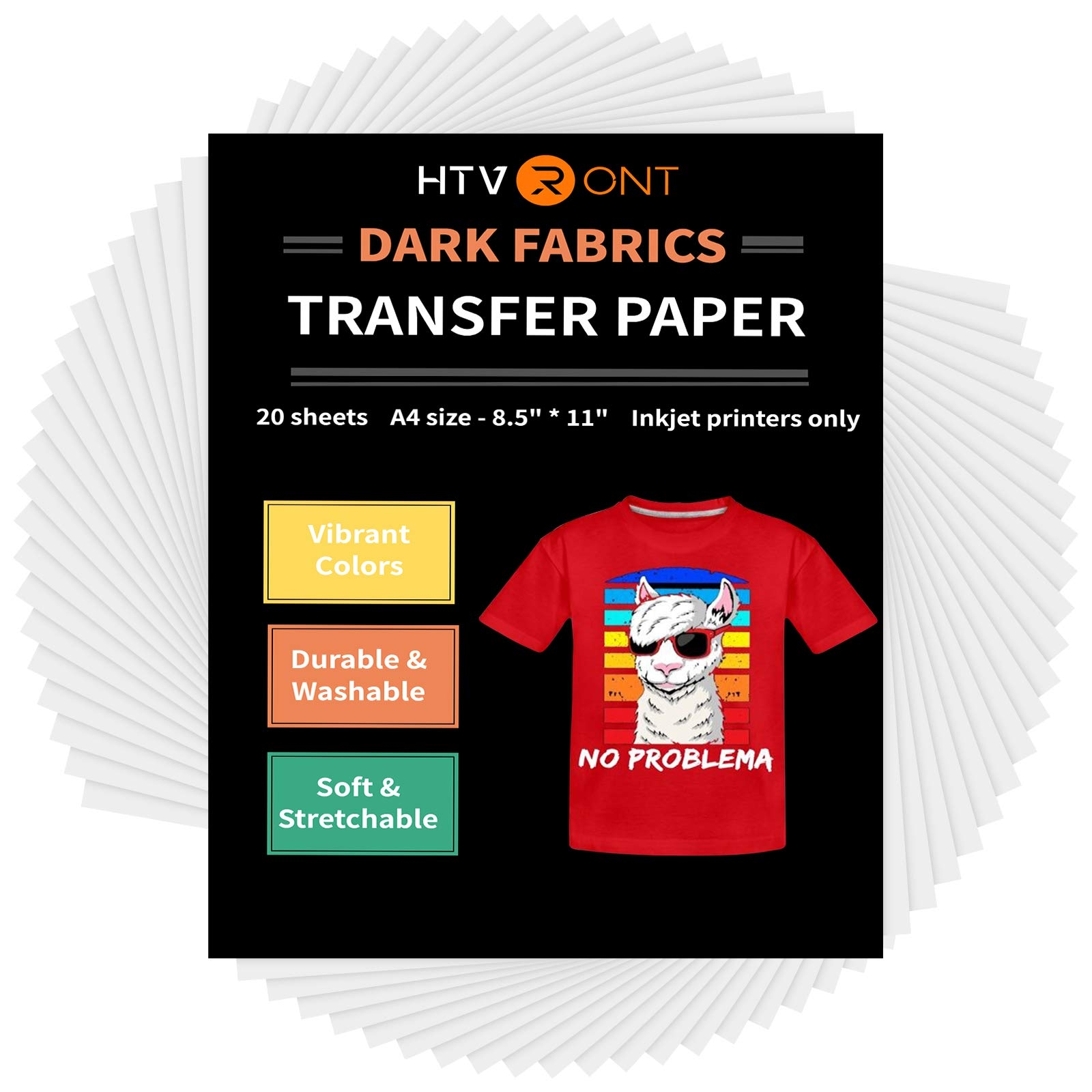 20 Sheets Heat Transfer Paper 8 5 x11 For Dark Fabric Printable Iron On Vinyl EBay 20 Sheets Heat Transfer Paper 8 5 x11 For Dark Fabric Printable Iron On Vinyl EBay