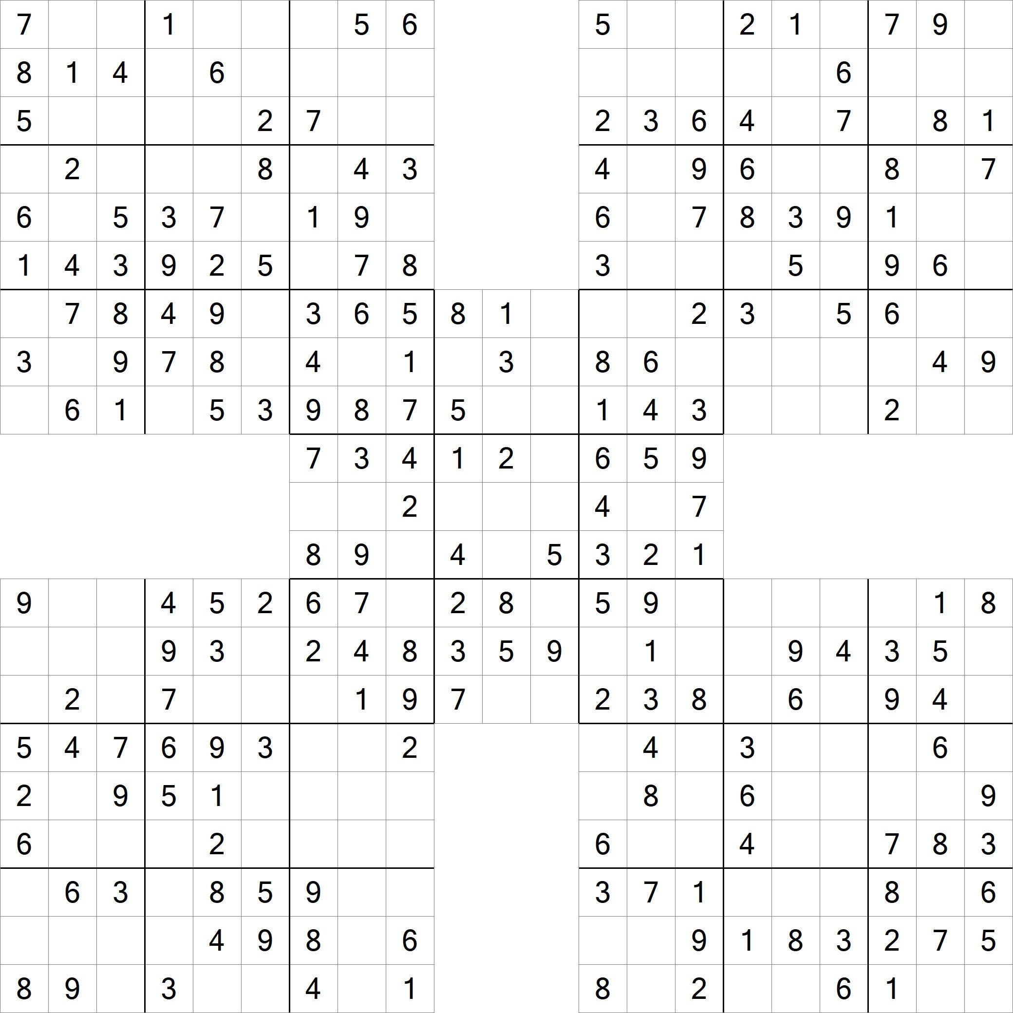200 Easy Samurai Sudoku Puzzles PNG Instant Digital Download Great For Making KDP Puzzle Book Etsy