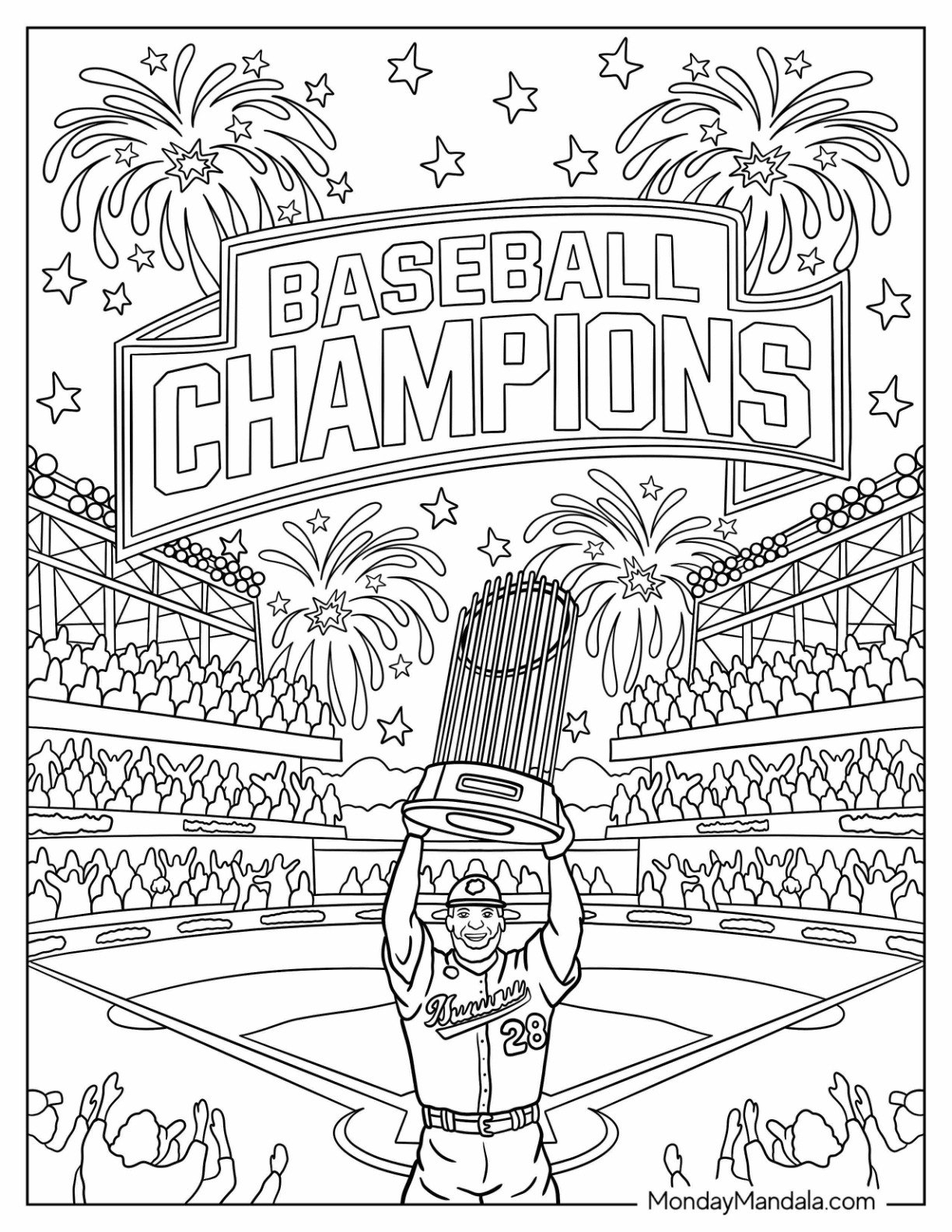 baseball printable coloring pages