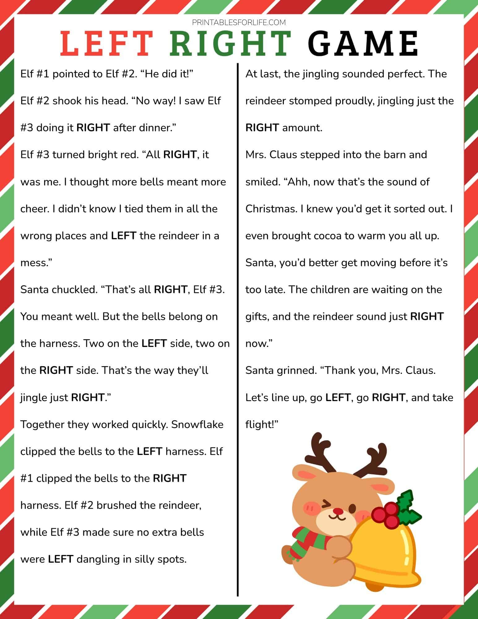 4 FREE Christmas Left Right Passing Game New 2025 