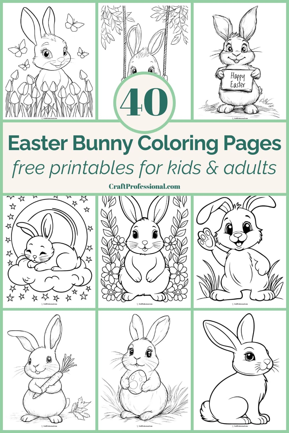 free printable bunny coloring pages