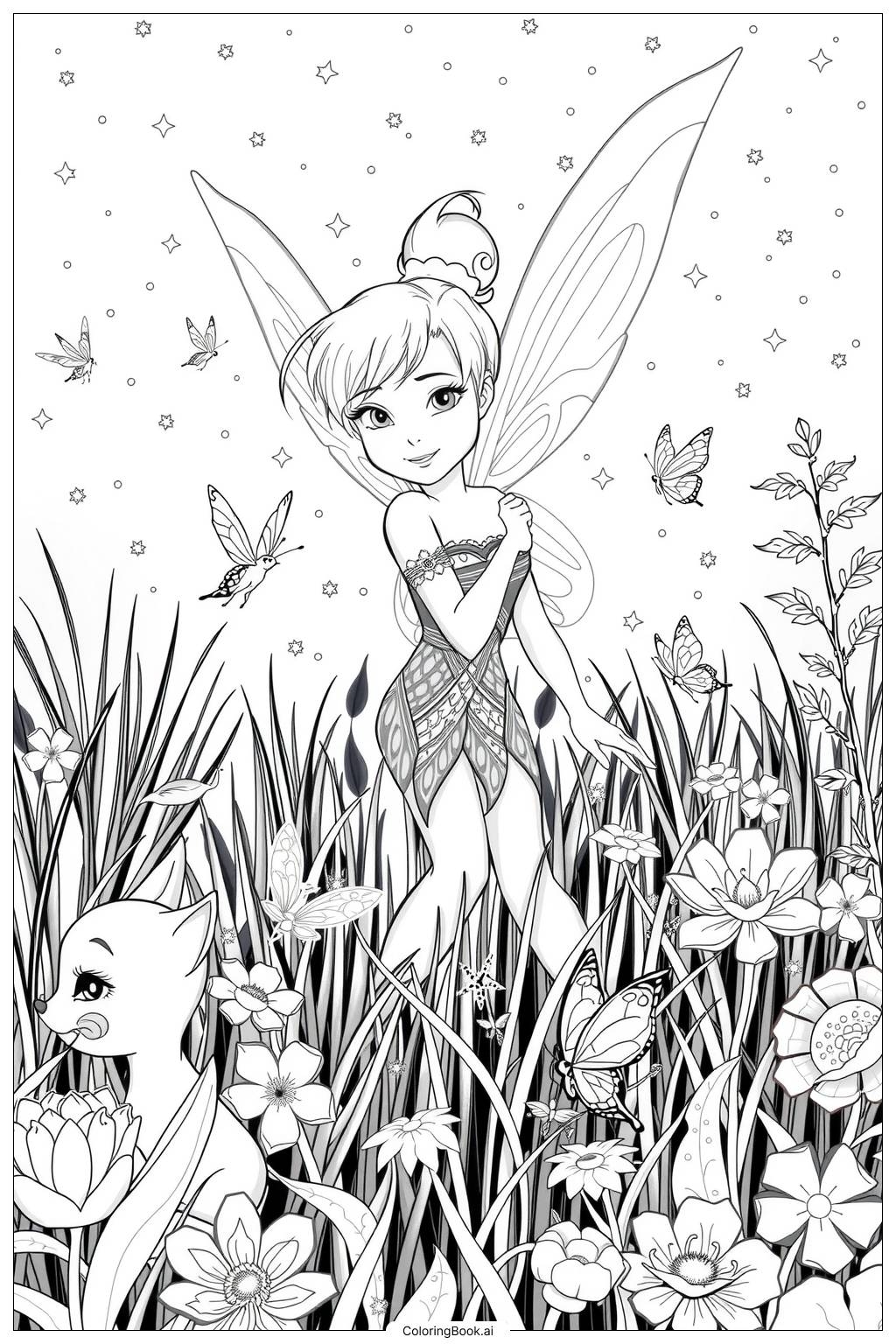 46 Tinkerbell Coloring Pages Free PDF PNG Printables 