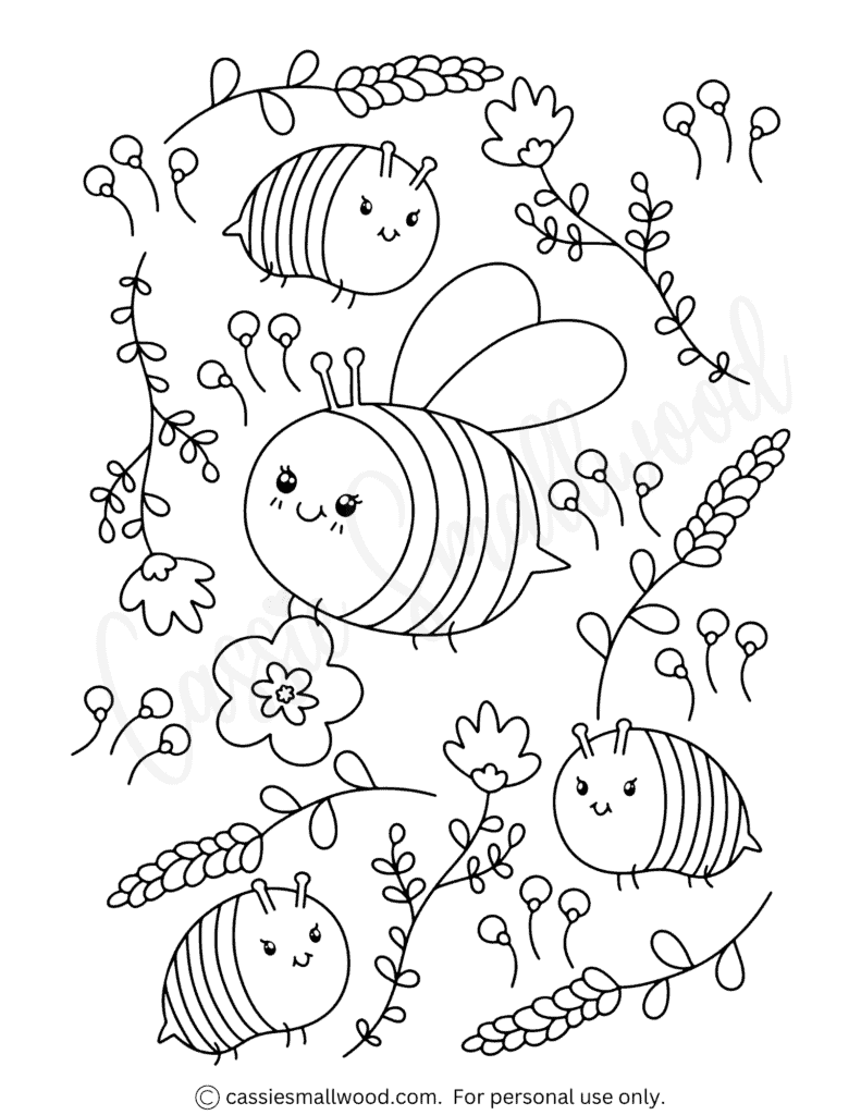 50 Cute Bee Coloring Pages Free Printable Cassie Smallwood 50 Cute Bee Coloring Pages Free Printable Cassie Smallwood