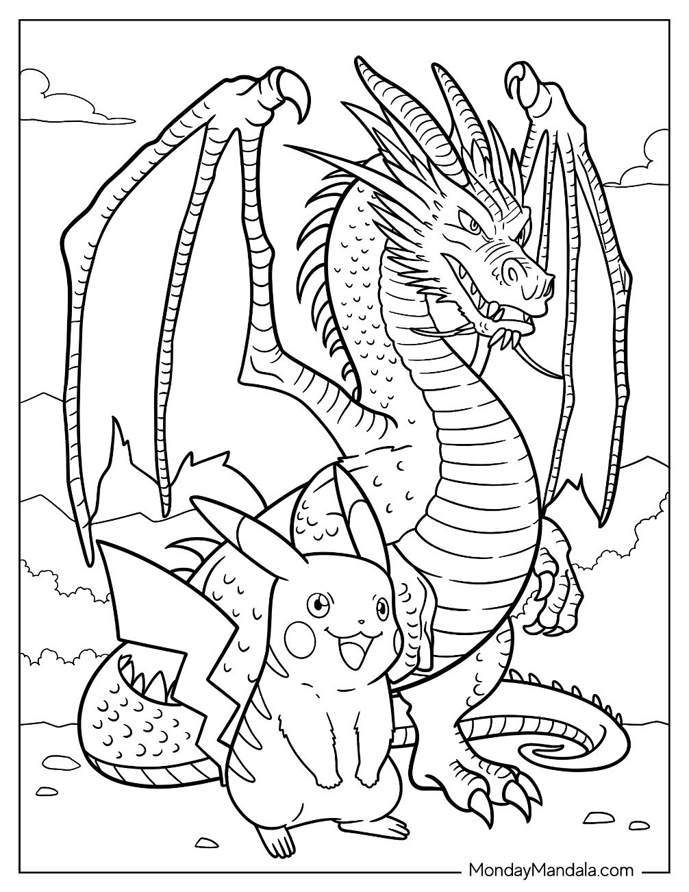 printable dragon pictures to color