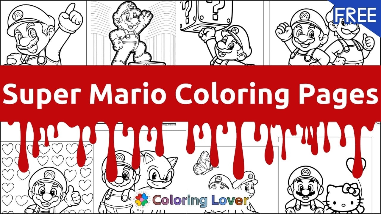 mario colouring pages printable