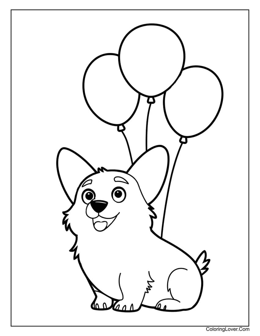 dog color pages printable