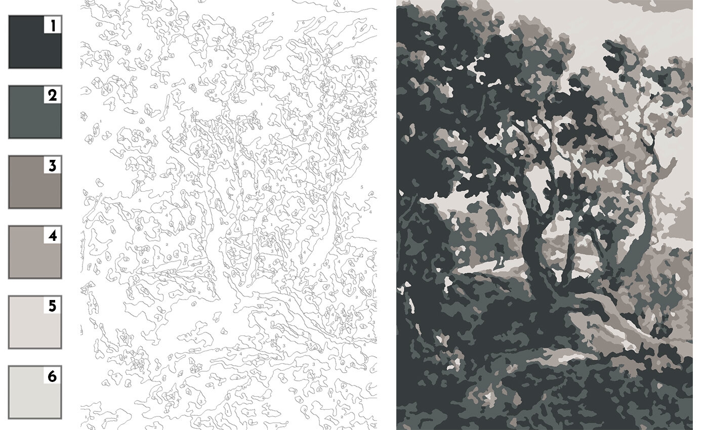 A Free Downloadable Coloring Page Paint By Numbers Of My Tree Mural The Gold Hive