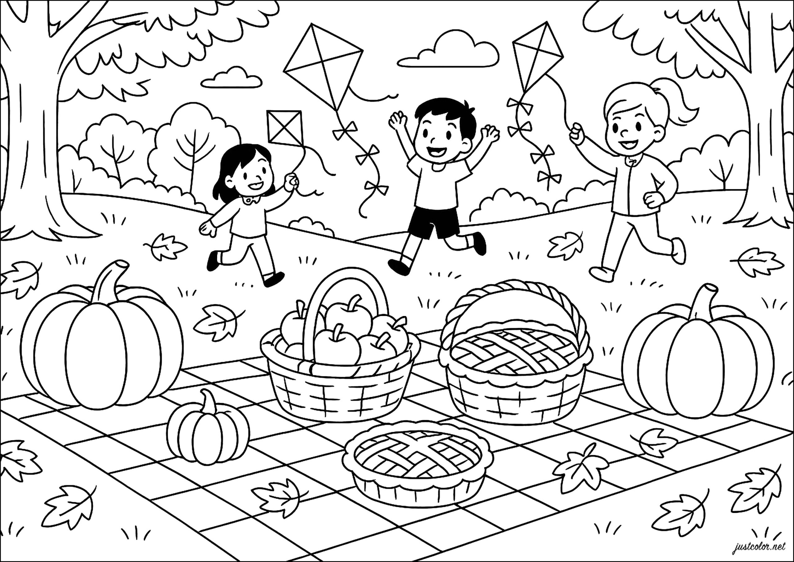 A Joyous Autumn Day In The Park Autumn Coloring Pages A Joyous Autumn Day In The Park Autumn Coloring Pages