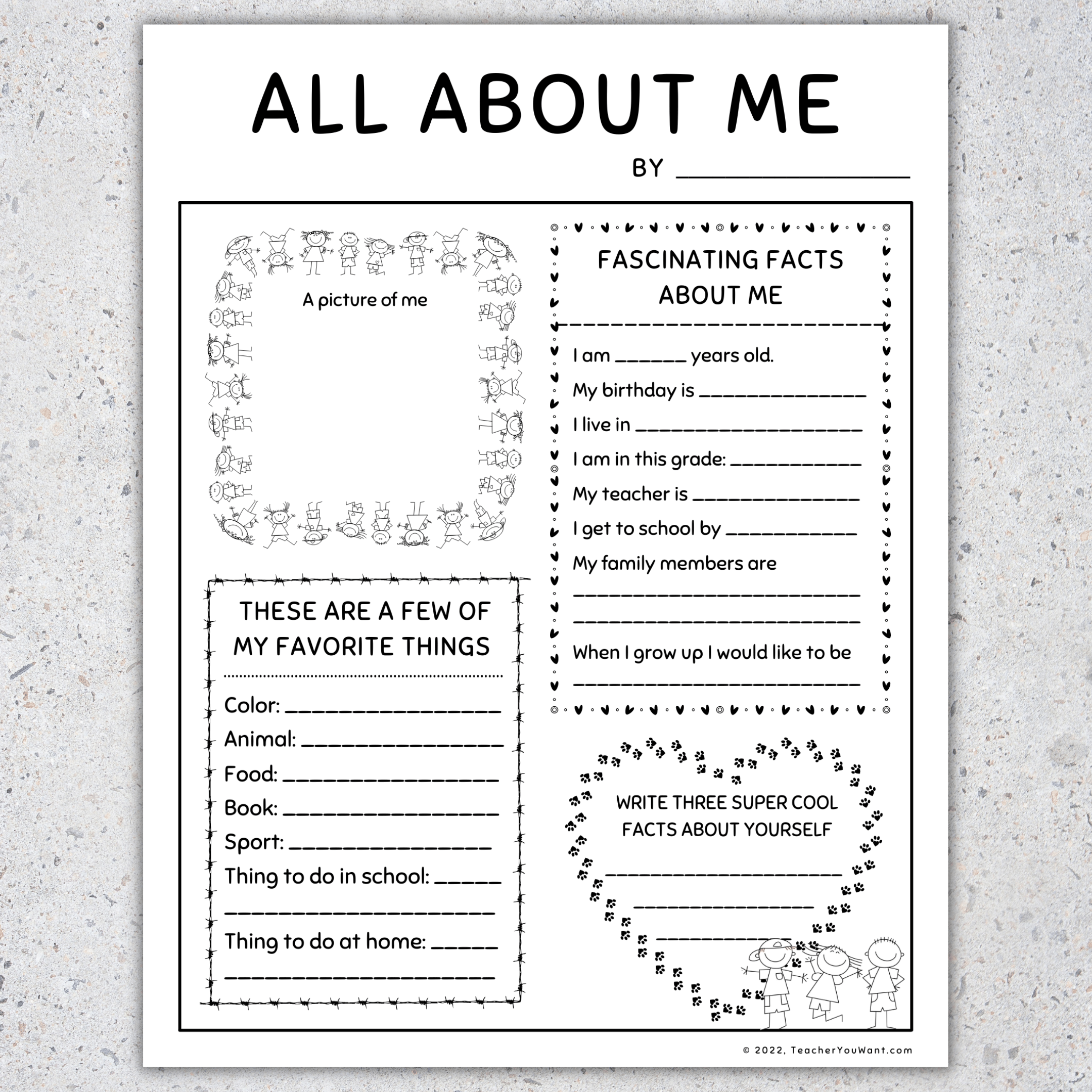 getting to know you printables