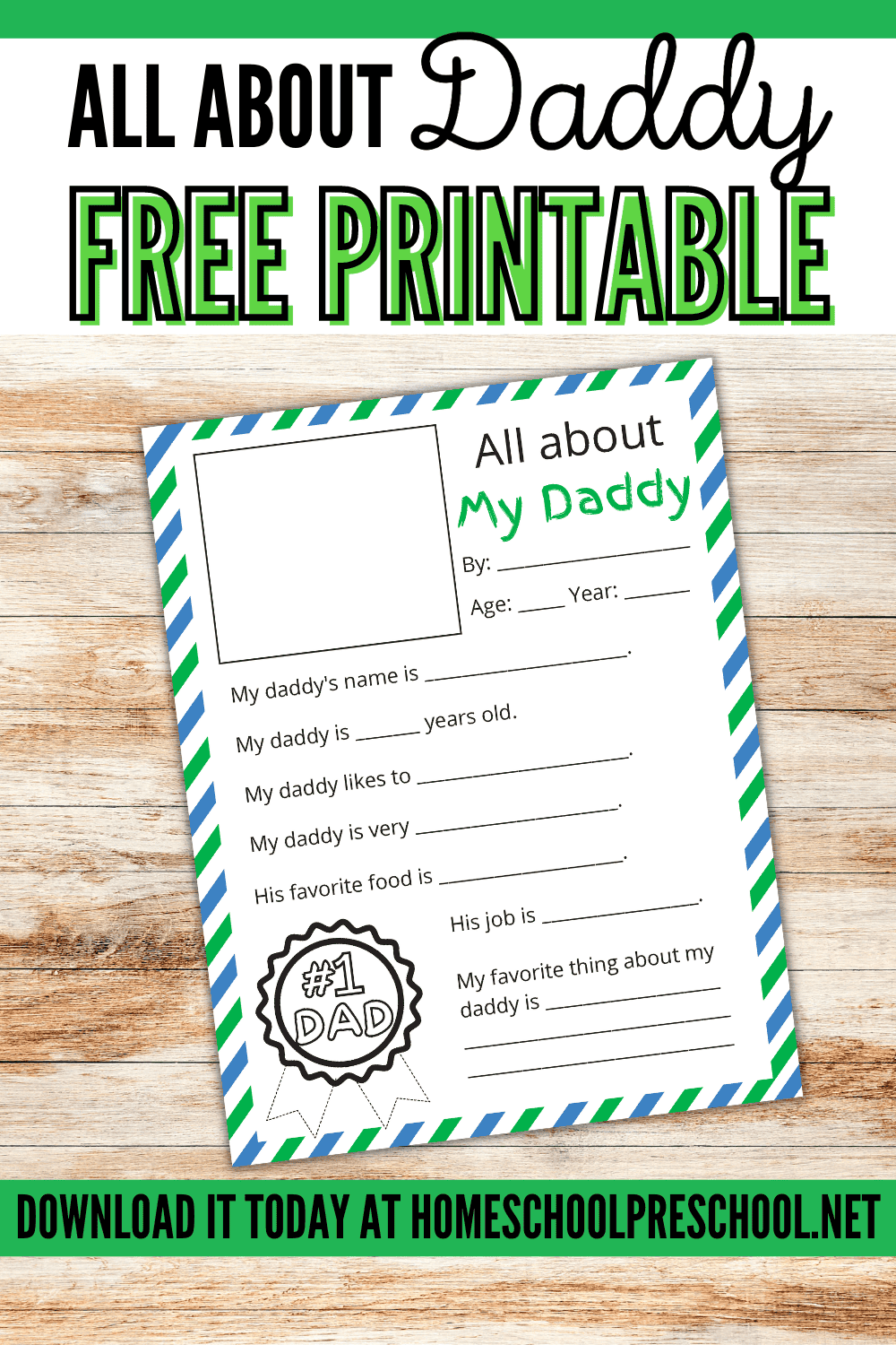 all about daddy free printable