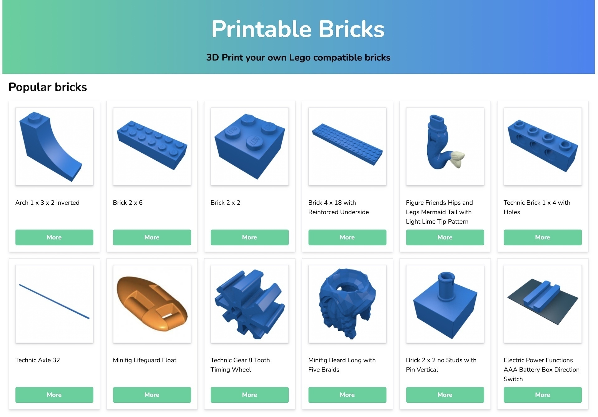 All LEGO Parts And Compatible Bricks PrintableBricks Free STL File For Cults All LEGO Parts And Compatible Bricks PrintableBricks Free STL File For Cults