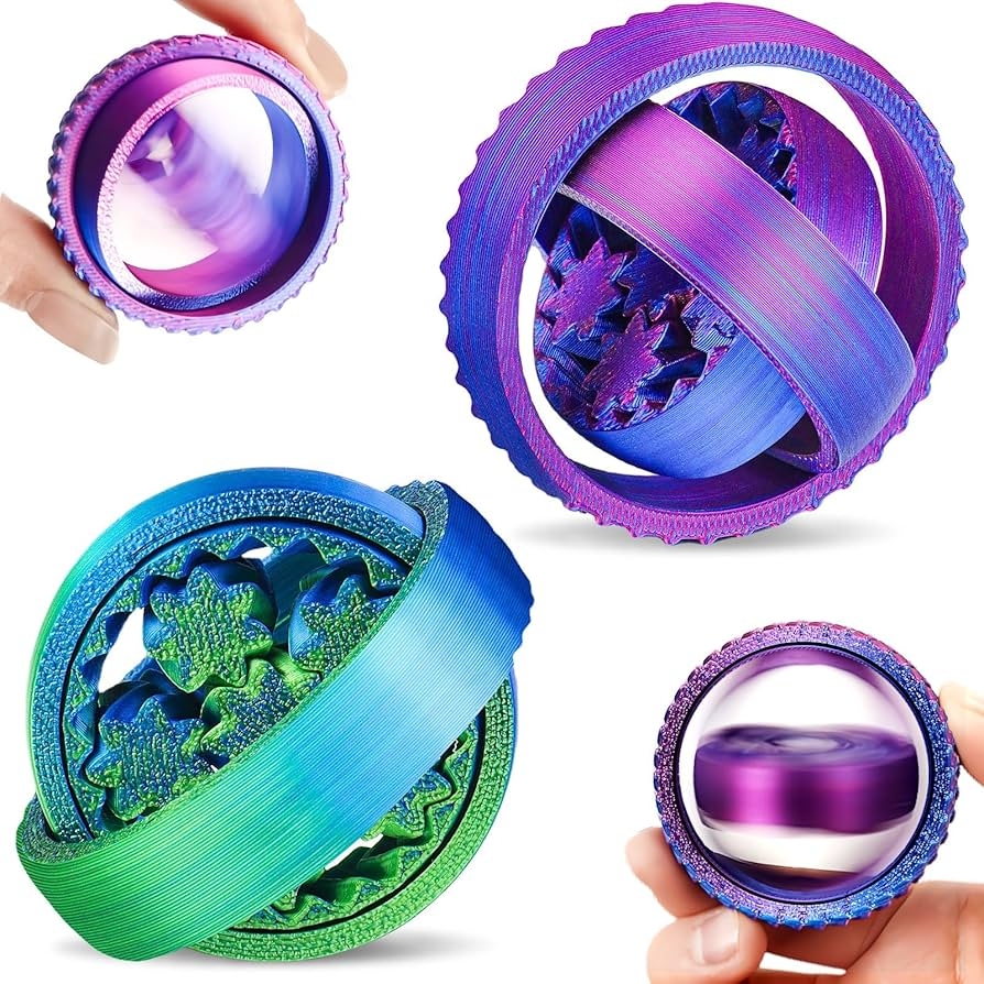Amazon 2 Pack 3D Printed Spinners Fidget Toys Adults Stress Relief Toys For ADHD Anxiety Sensory Needs Quiet Office Desk Toy Party Favors Birthday Goodie Bag Fillers Halloween