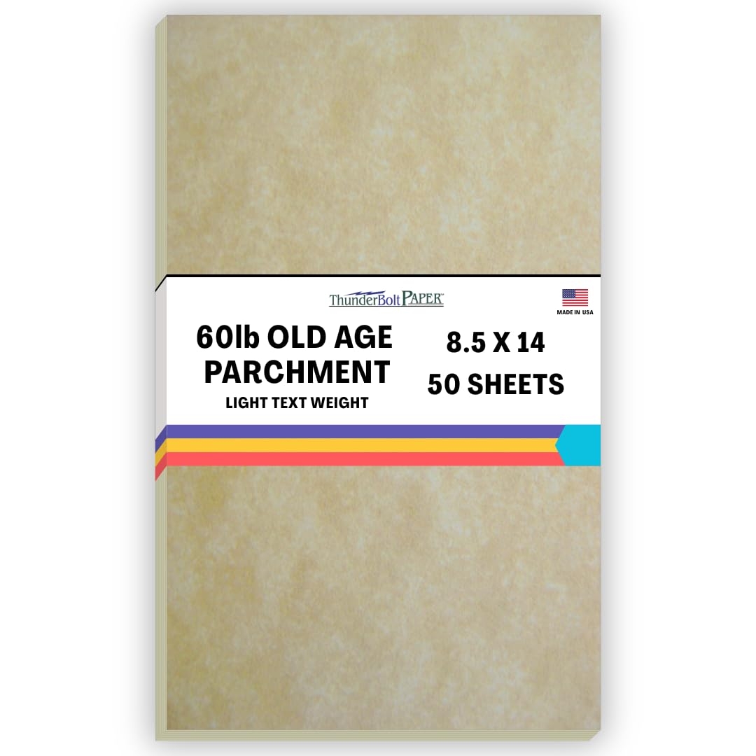 Amazon 50 Old Age Parchment 60lb Text Weight 8 5 X 14 Inches Stationery Paper Colored Sheets Legal Size Printable Old Parchment Semblance