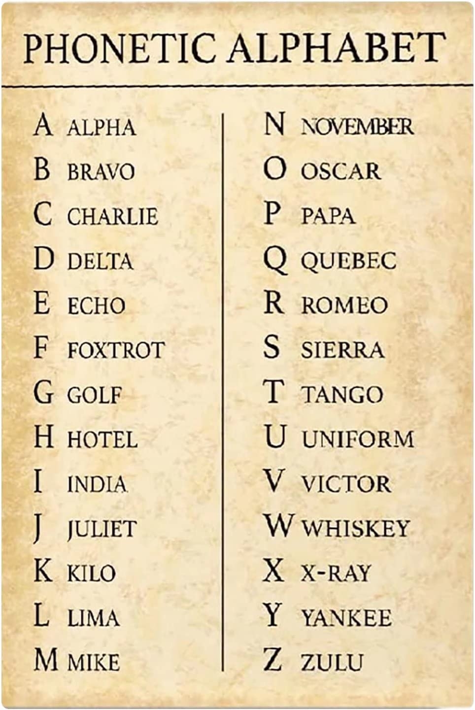 Amazon Knowledge Metal Signs Phonetic Alphabet Chart Wall Decoration Learning Posters Classroom Education Plaque Students Home House Nursery Living Room Cave 16x24 Inches Posters Prints