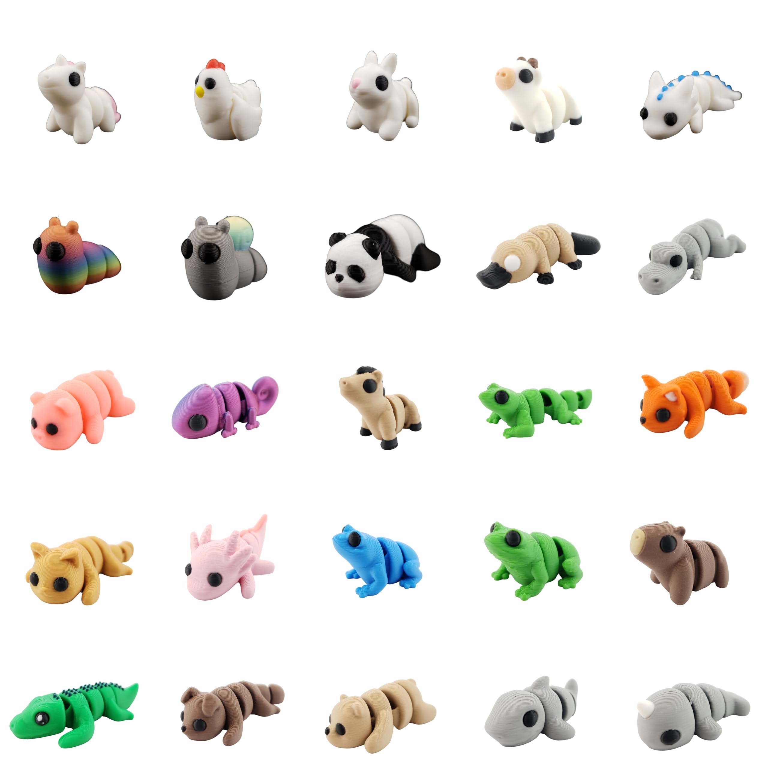 Amazon Mini Animal Mystery Pack 3D Printed Articulating Figurines 10 Pieces Home Kitchen