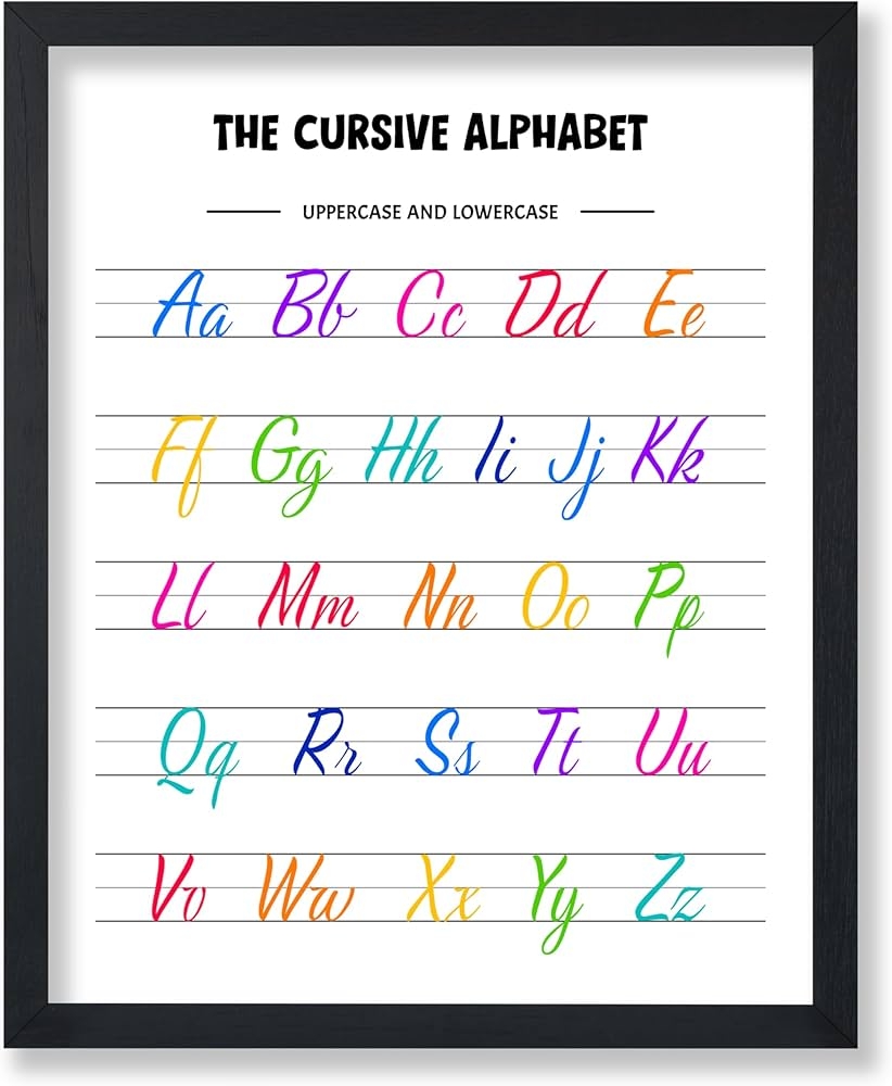 Amazon Poster Master Cursive Alphabet Poster Cursive Handwriting Chart Print Typography Design Educational Homeschool Art Preschool Illustration Kid s Room Or Classroom Decor 11x14 UNFRAMED Posters Prints Amazon Poster Master Cursive Alphabet Poster Cursive Handwriting Chart Print Typography Design Educational Homeschool Art Preschool Illustration Kid s Room Or Classroom Decor 11x14 UNFRAMED Posters Prints