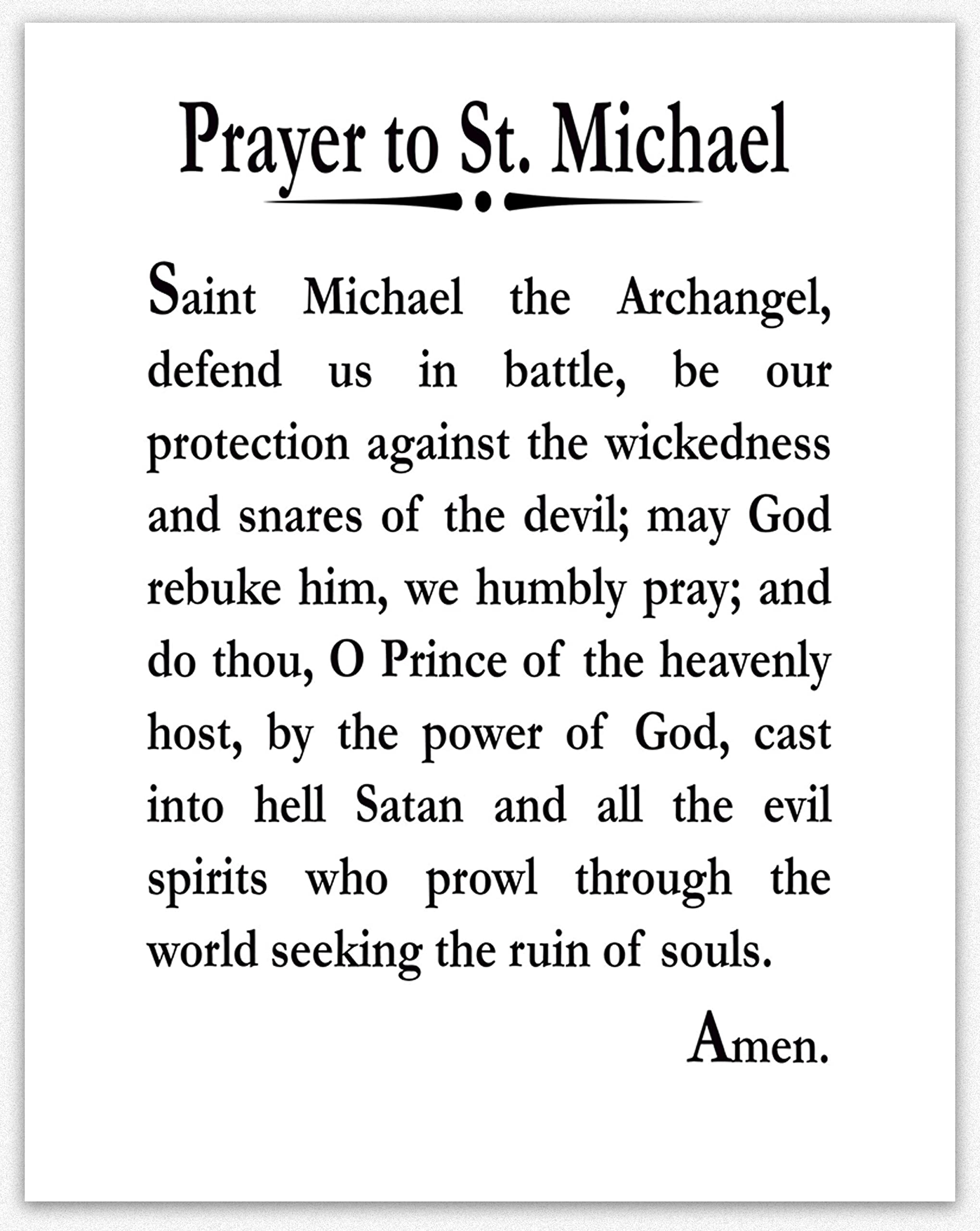 Amazon Wallbuddy Prayer To St Michael The Archangel Christian Prayer Print 11 X 17 White Posters Prints