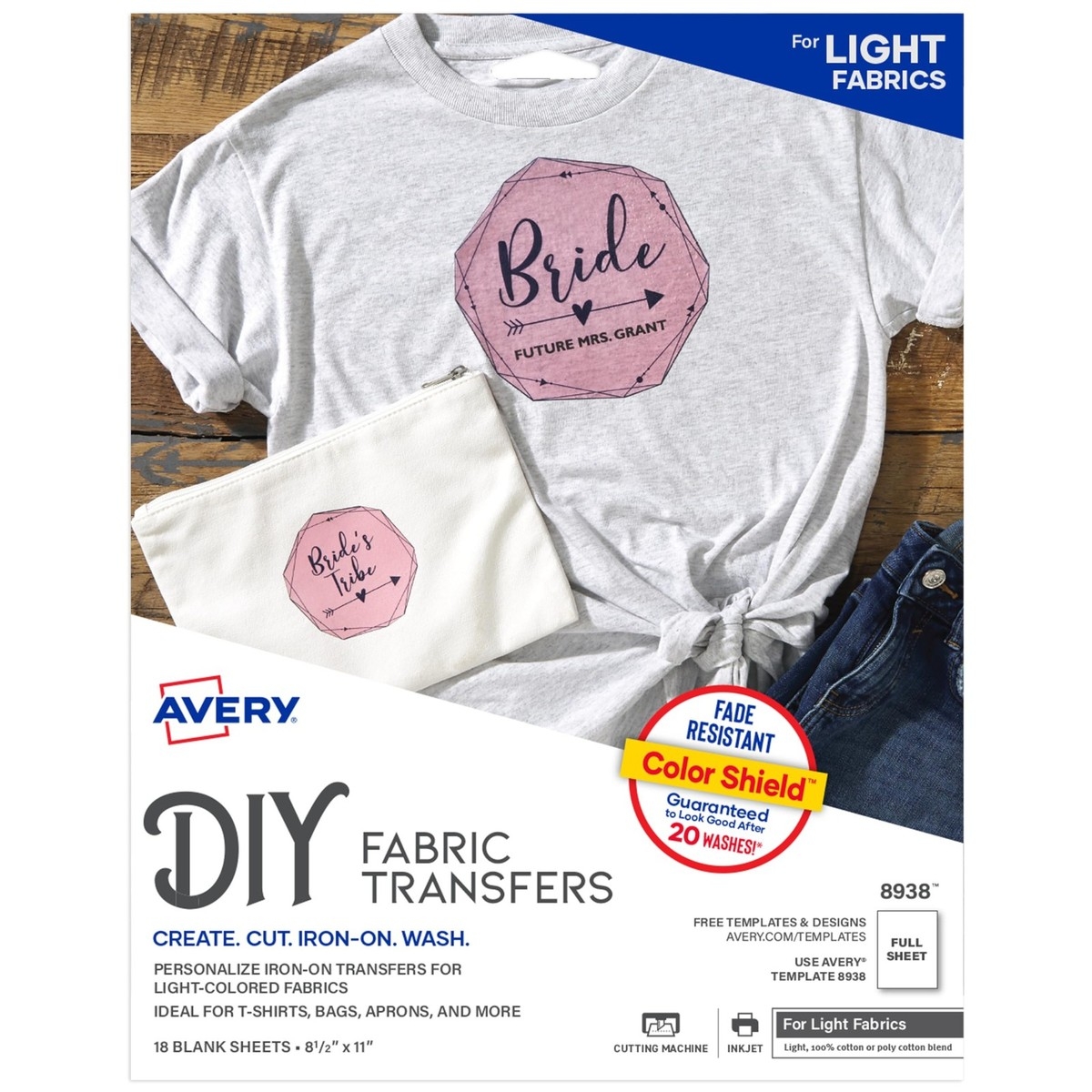 Avery Printable Heat Transfer Paper For Light Fabrics 8 5 X 11 Inkjet EBay Avery Printable Heat Transfer Paper For Light Fabrics 8 5 X 11 Inkjet EBay