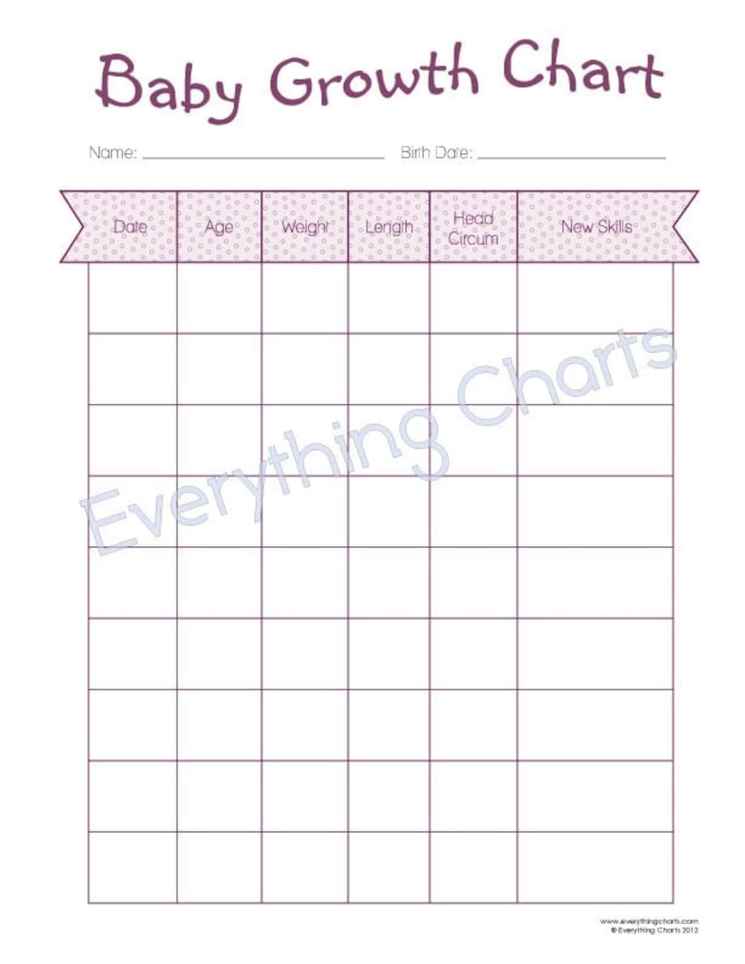 Baby Growth Chart PDF File printable Etsy Baby Growth Chart PDF File printable Etsy