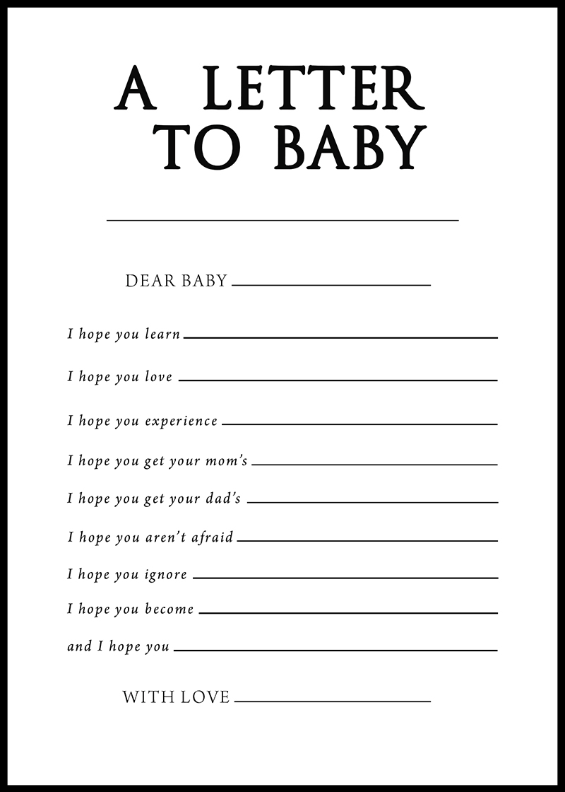 Baby Shower Games Free Printables A Letter To Baby IncrediBundles