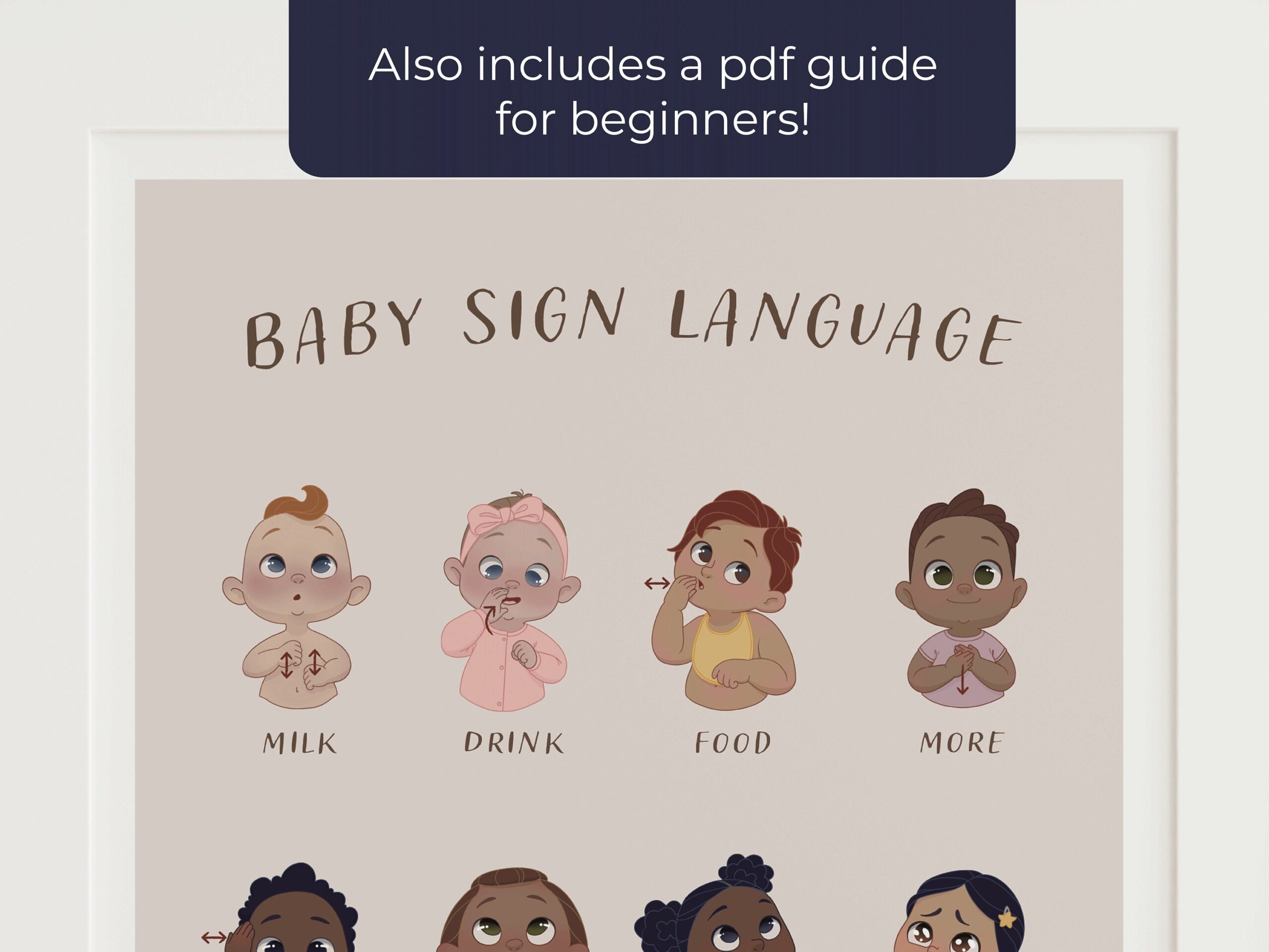 Baby Sign Language Poster Includes A Written Pdf Guide For Beginners Etsy