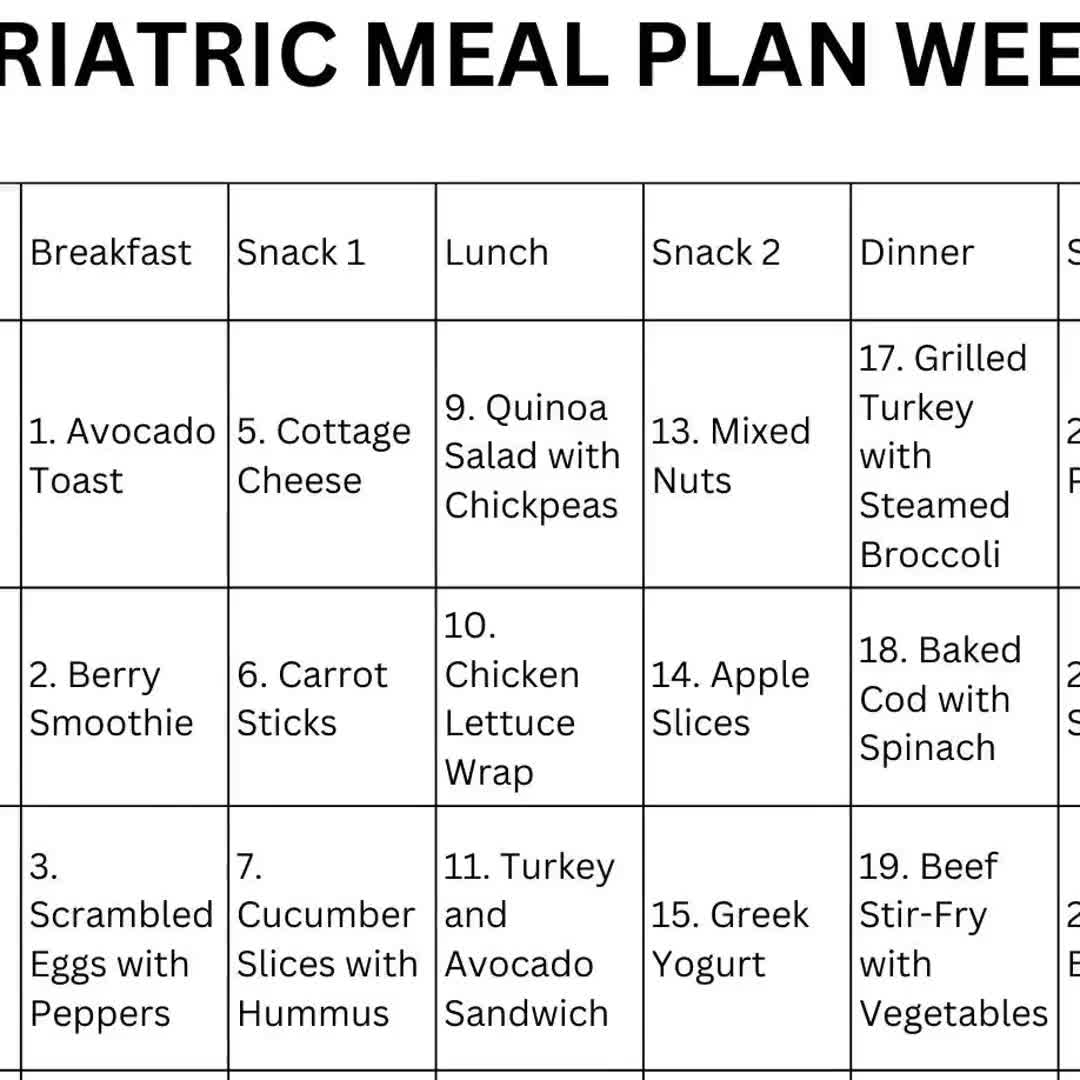 Bariatric Meal Plan Printable PDF Gastric Bypass Diet Meal Ideas With Recipes Weekly Shopping Lists Etsy New Zealand