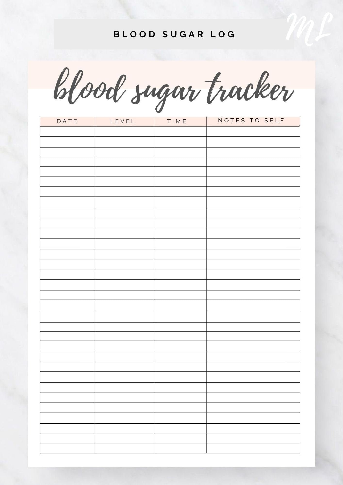 free printable blood sugar log sheet