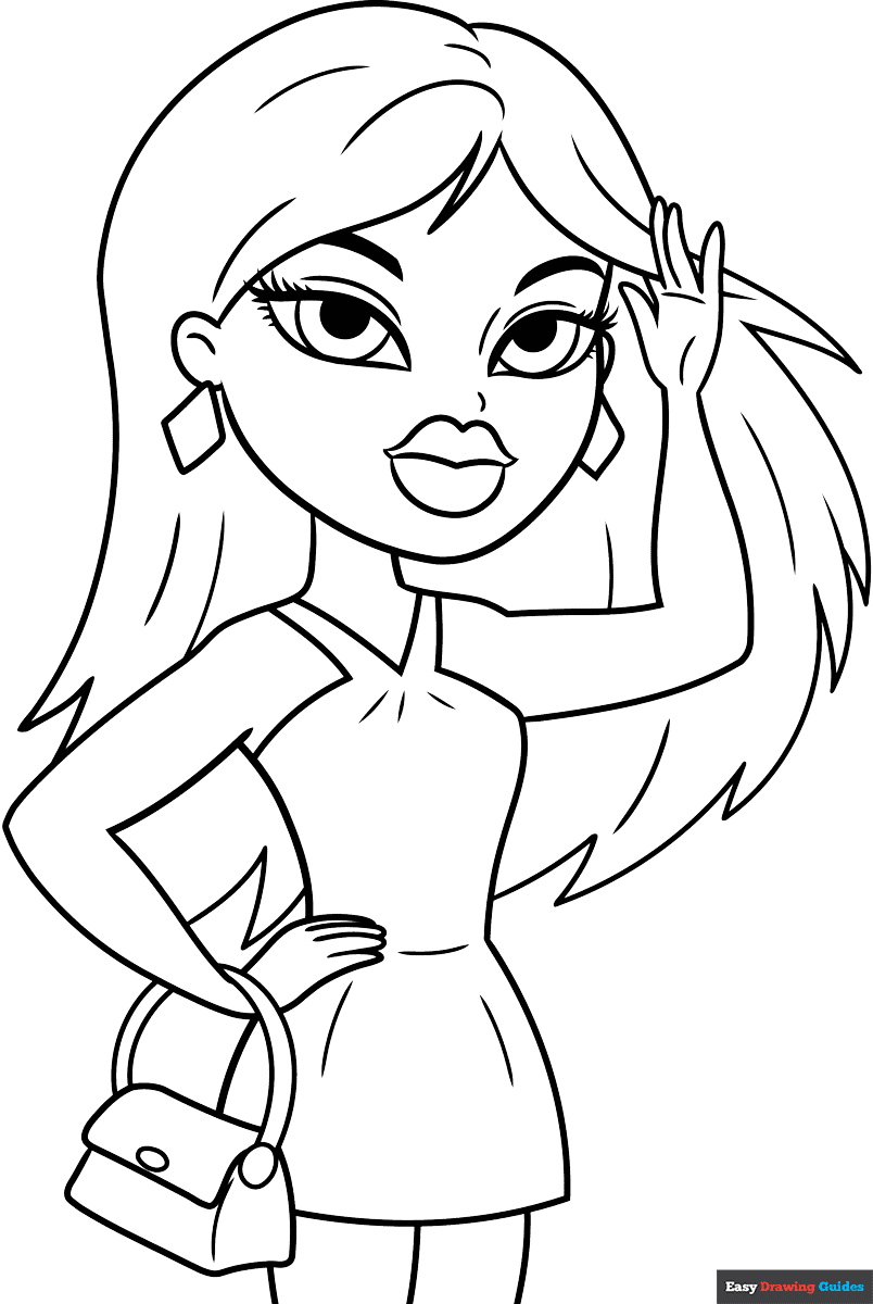 Bratz Doll Coloring Page Easy Drawing Guides Bratz Doll Coloring Page Easy Drawing Guides