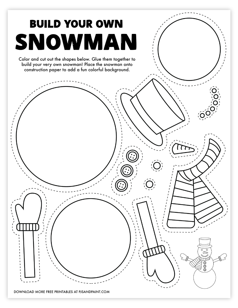 Build Your Own Snowman Free Printable Pjs And Paint Build Your Own Snowman Free Printable Pjs And Paint