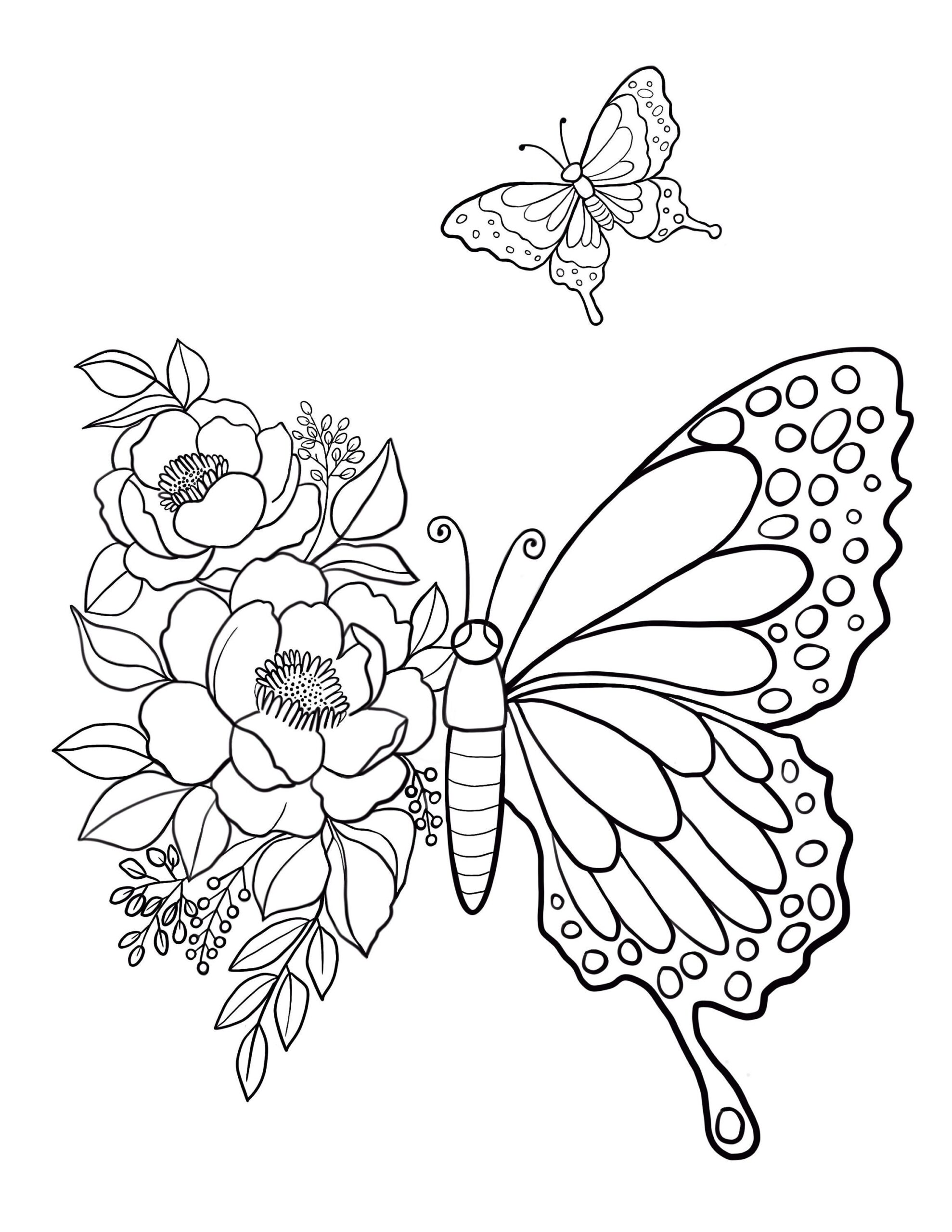 Butterfly Coloring Page Floral Designs Kids Summer Activity PDF JPG Etsy Sweden Butterfly Coloring Page Floral Designs Kids Summer Activity PDF JPG Etsy Sweden
