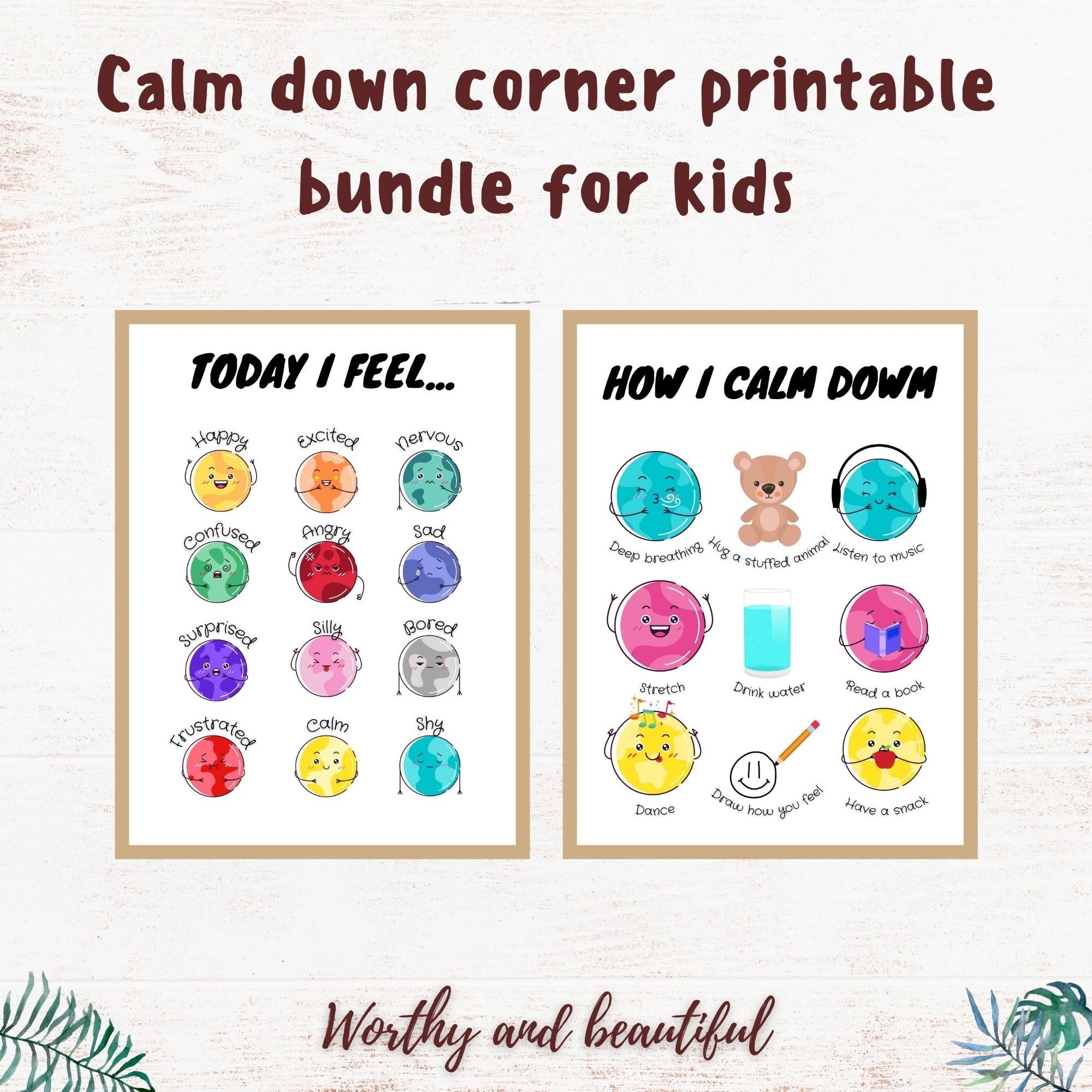Calm Down Corner Printable Bundle For Kids Calm Down Corner Printable Calm Down Corner Posters Etsy