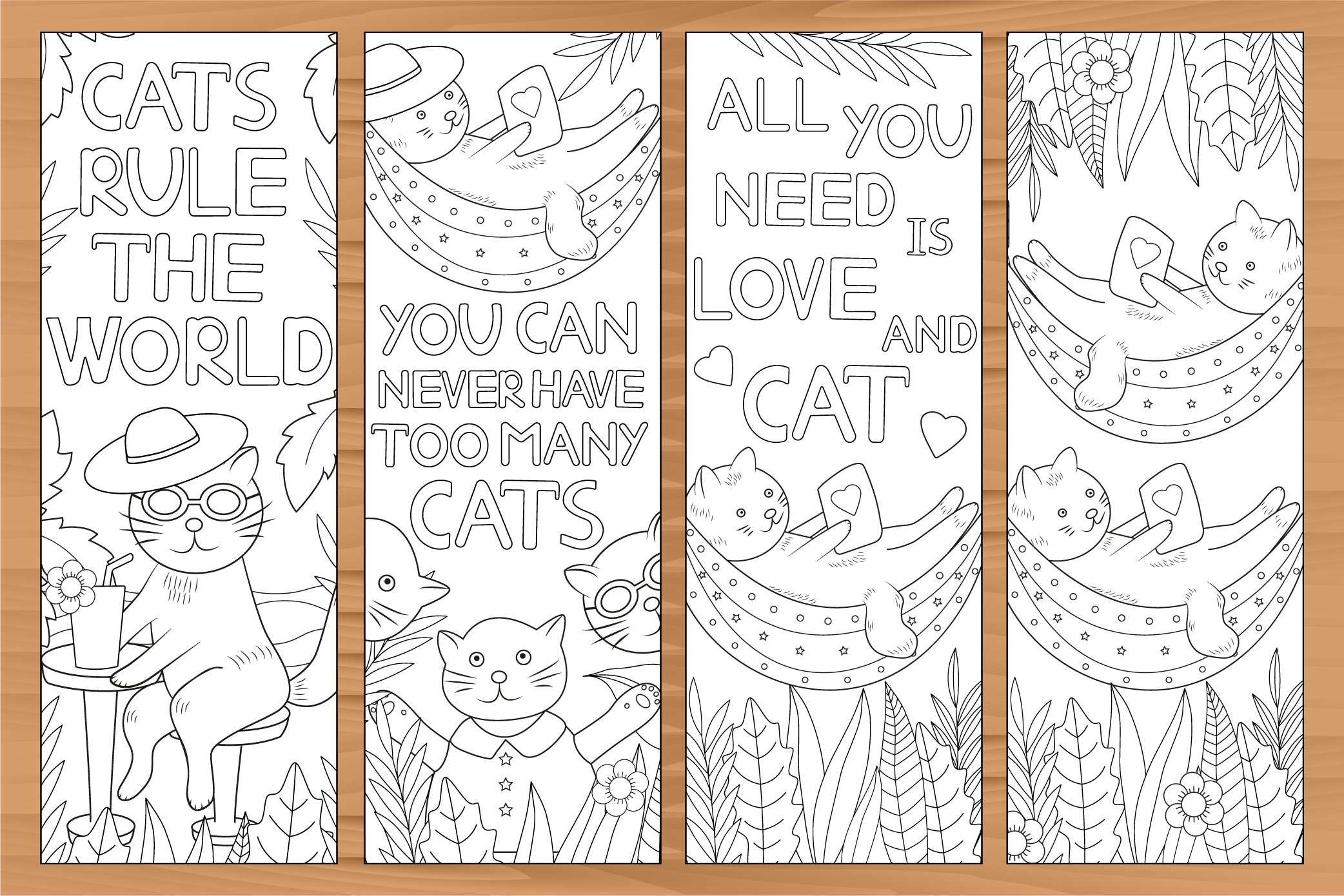bookmark printable free cat