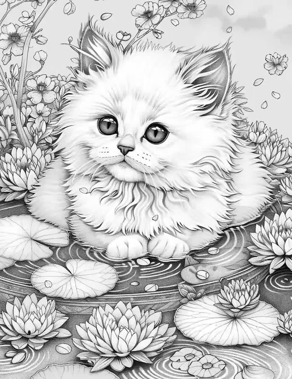 Cats Coloring Page Book Cherry Blossoms Kittens Grayscale Coloring Page Printable PDF Kitten Coloring Page Adult Kids Coloring Book Etsy Cats Coloring Page Book Cherry Blossoms Kittens Grayscale Coloring Page Printable PDF Kitten Coloring Page Adult Kids Coloring Book Etsy
