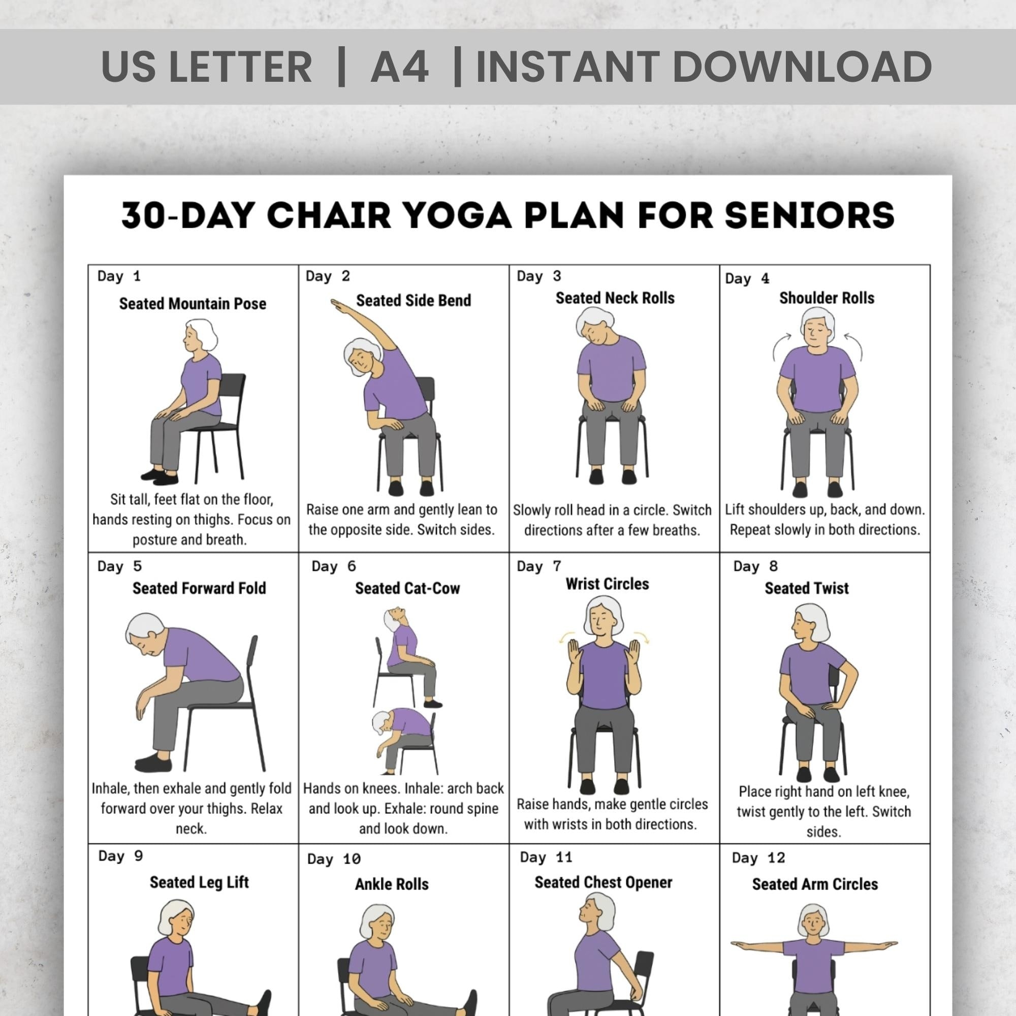 Chair Yoga For Elderly Yoga Good Exercises For Seniors Free Printable Chair Yoga