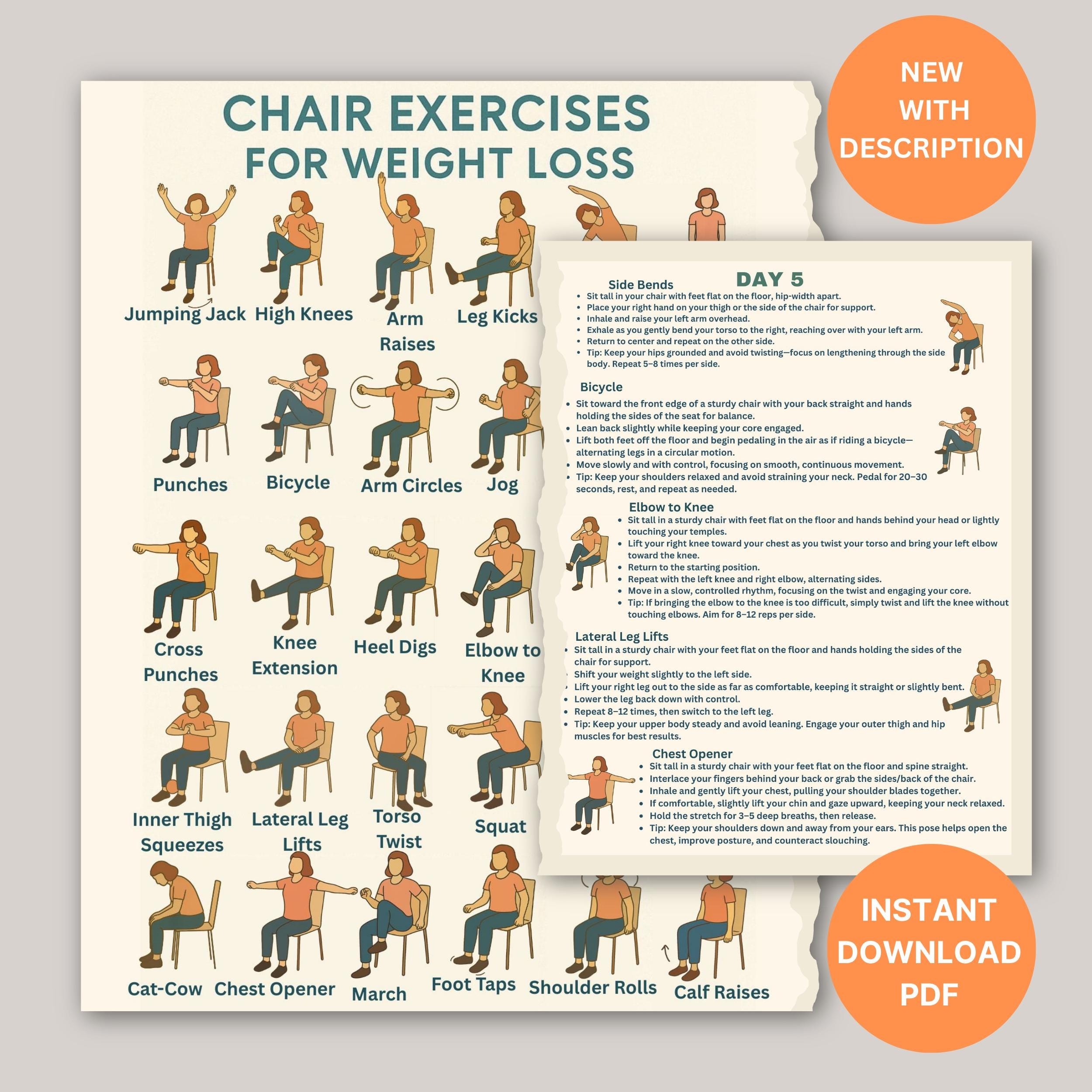 free printable chair yoga exercises