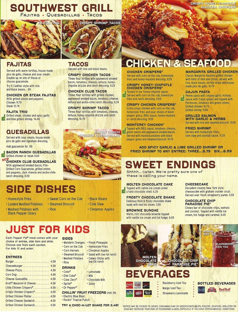 printable chili's menu with prices printable chili's menu with prices