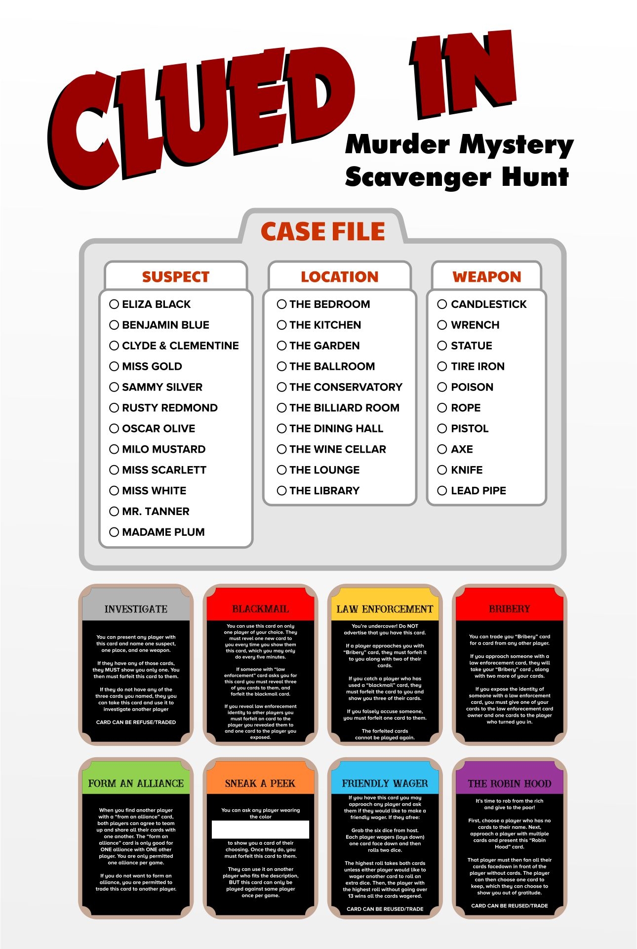 Clue Board Game 10 Free PDF Printables Printablee Worksheets Library