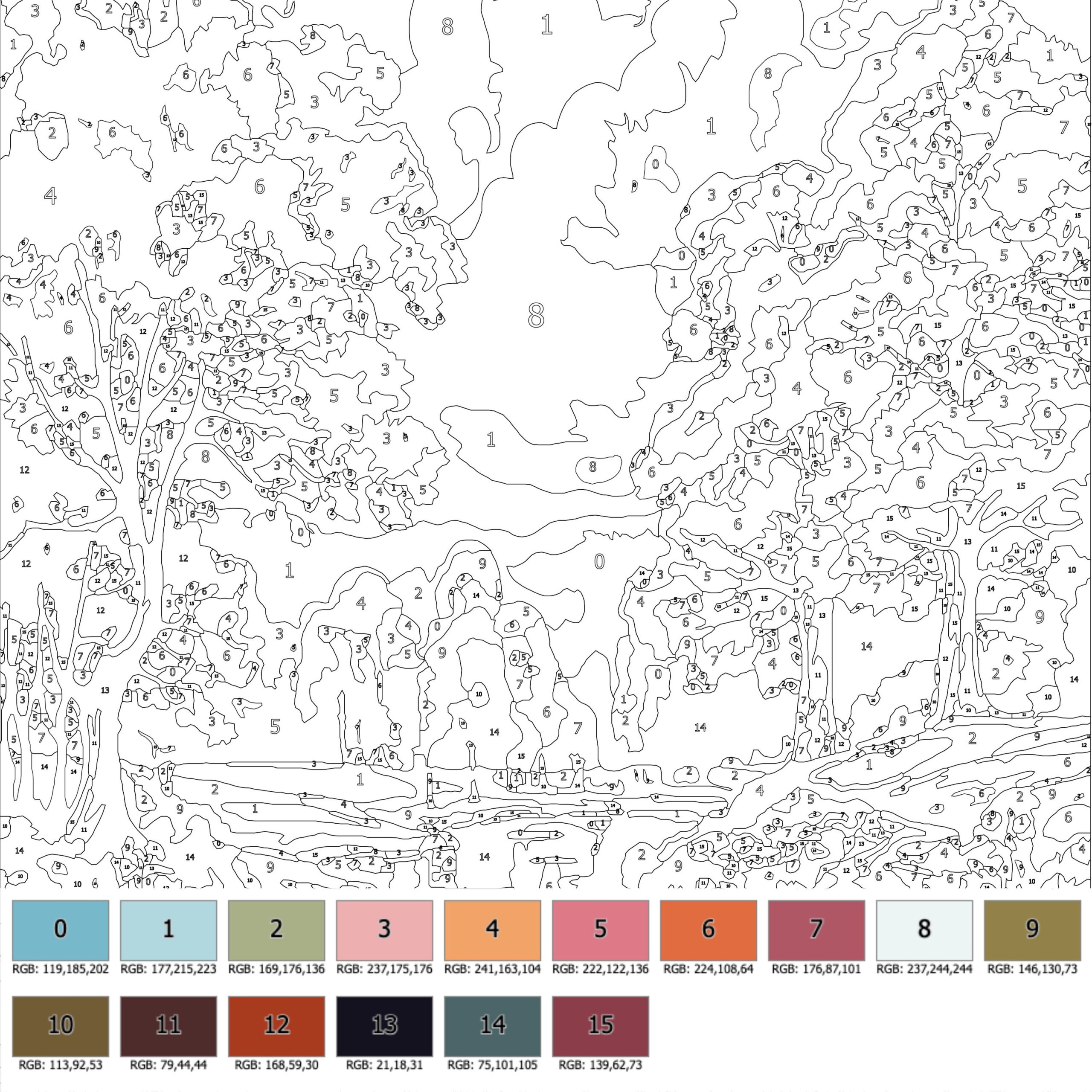 Color By Number For Adult Paint By Number Printable Beauty Landscape Coloring Pages sheets Digital Download advanced Detailed Book 441 Etsy