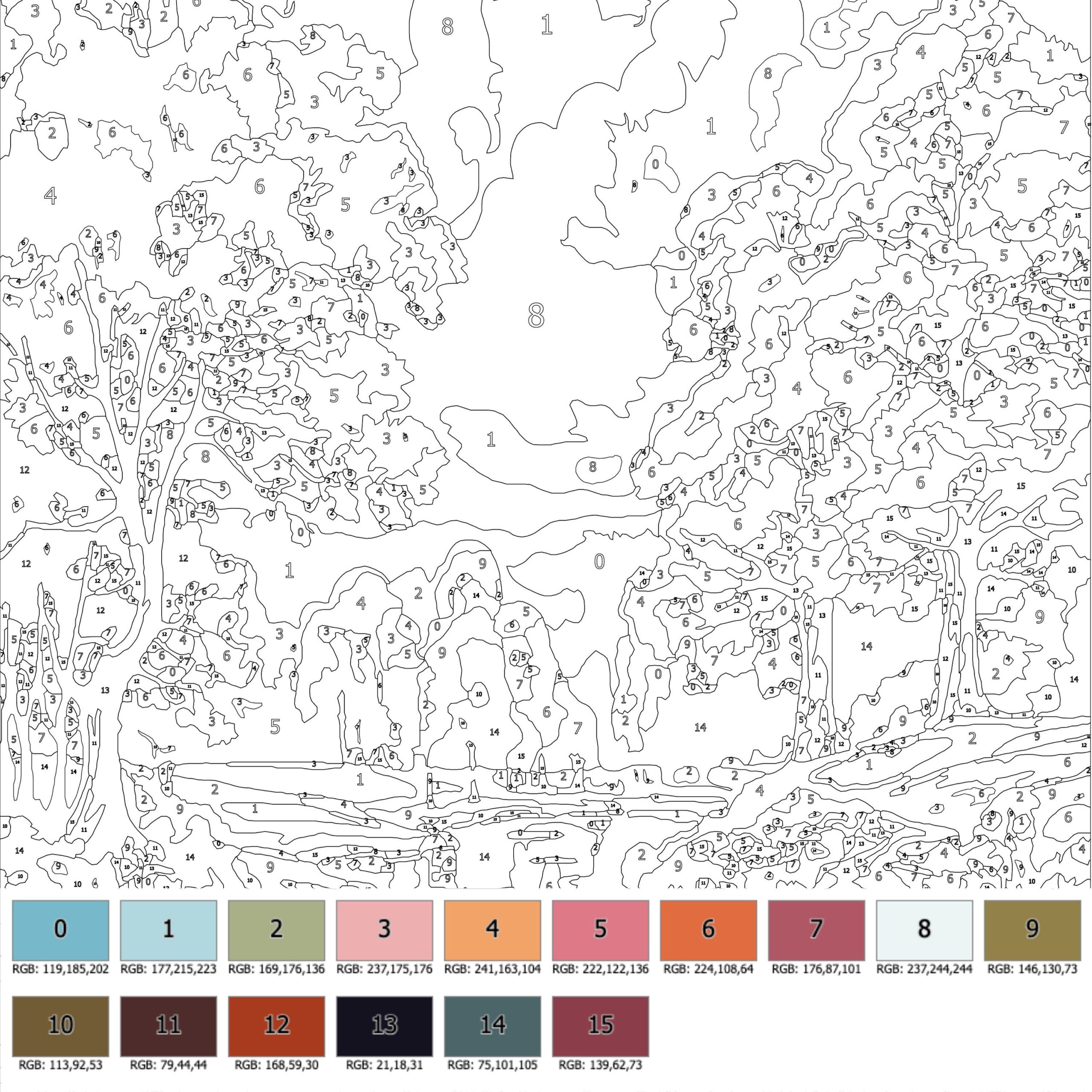 Color By Number For Adult Paint By Number Printable Beauty Landscape Coloring Pages sheets Digital Download advanced Detailed Book 441 Etsy