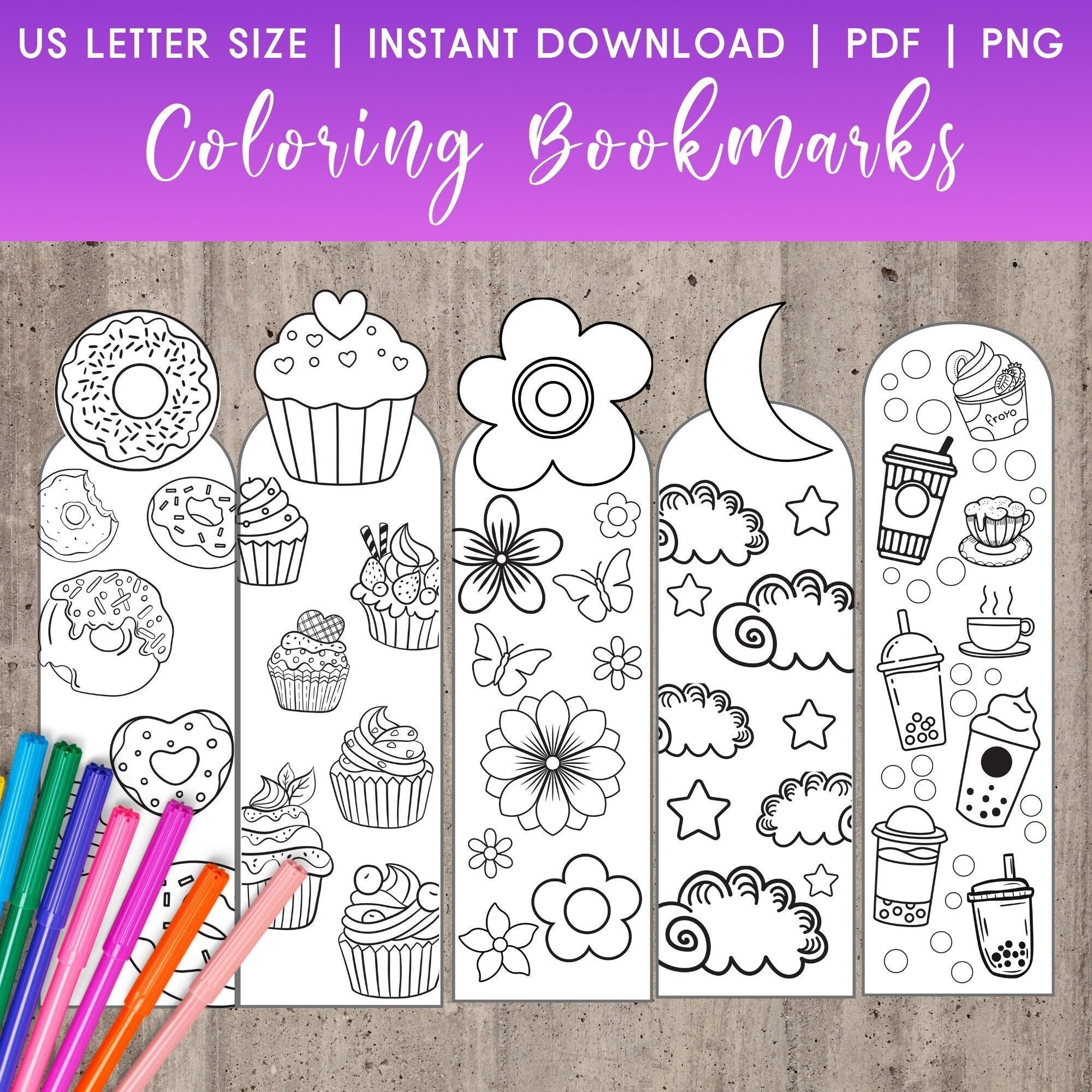 Coloring Bookmarks For Students Coloring Pages Printable Classroom Preschool Activity Bookmarks To Color Kids Crafts Ideas Elementary Etsy