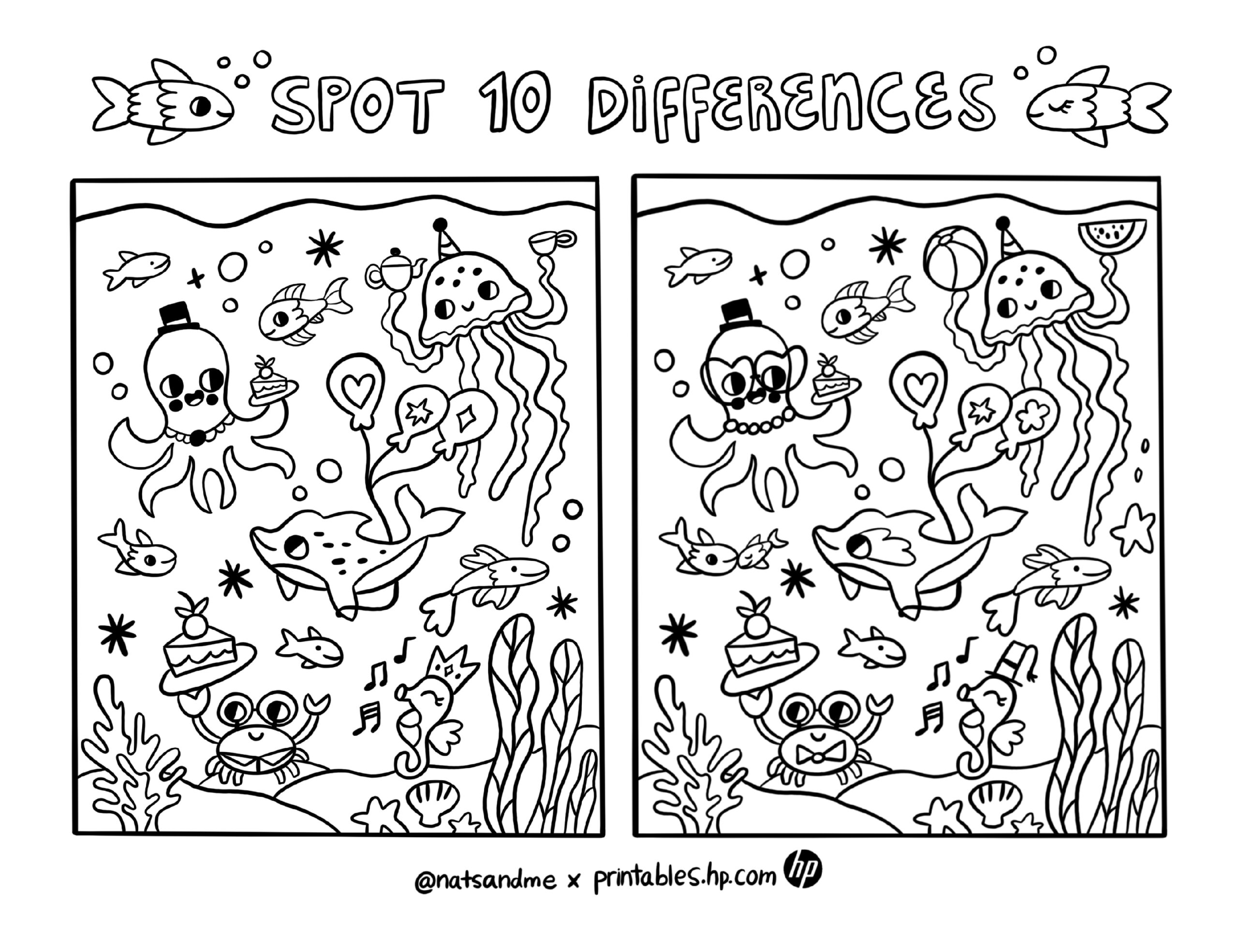 Coloring For Kids Spot The Differences Printables Free Coloring Pages Learning Worksheets HP Official Site