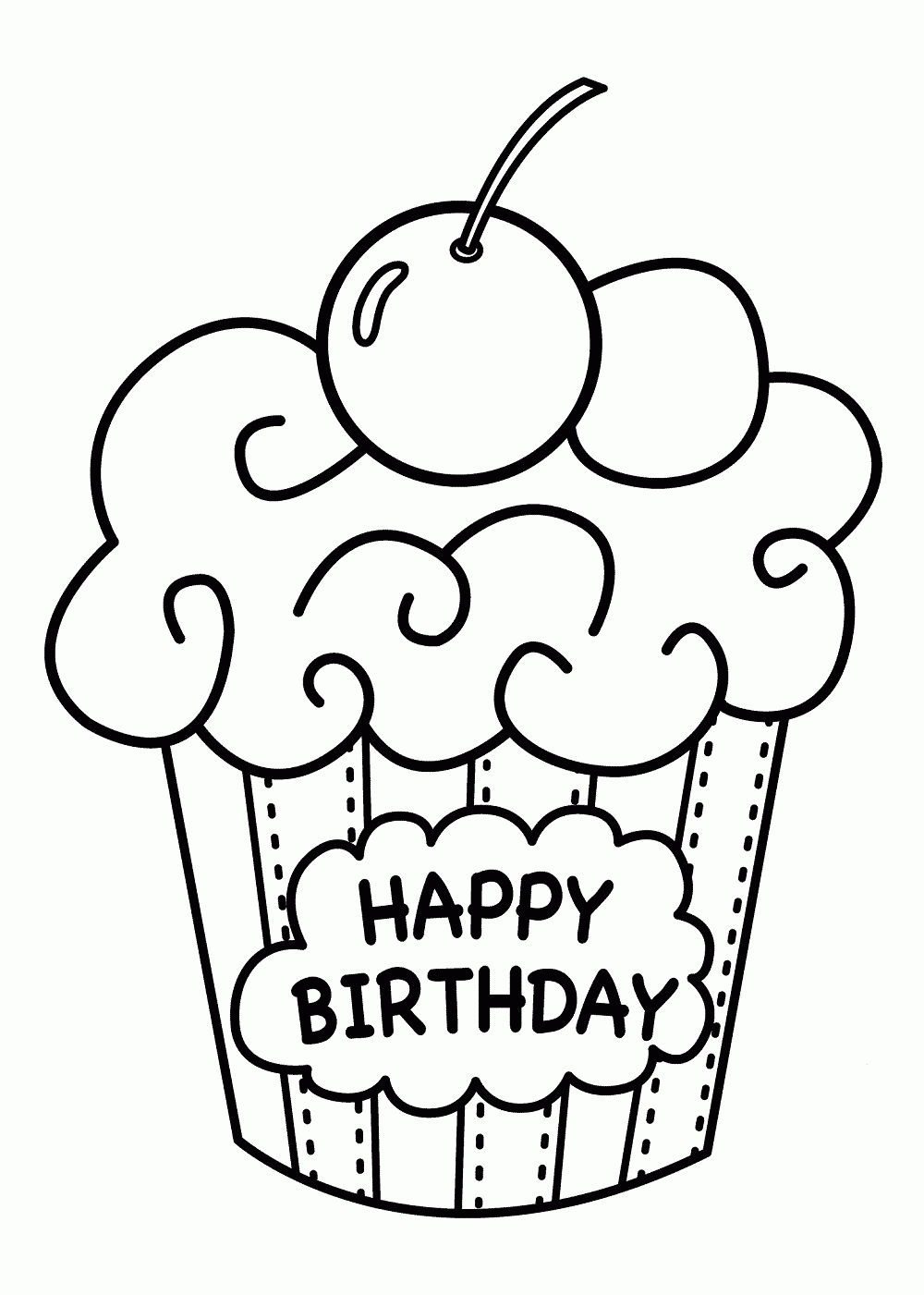 happy birthday coloring printables
